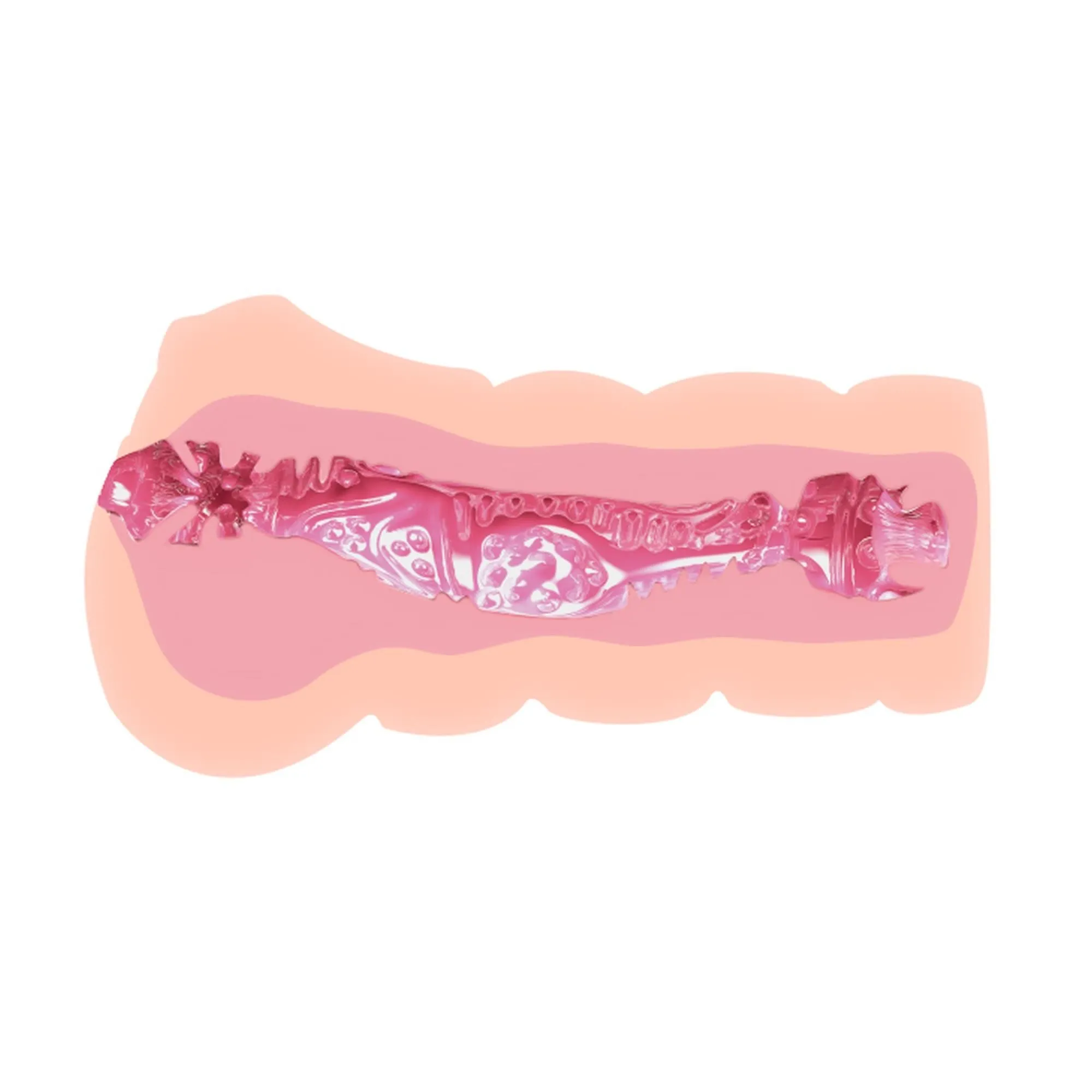 Crazy Bull 3D Vagina - Masturbator, W kolorze cielistym, 13.5 cm