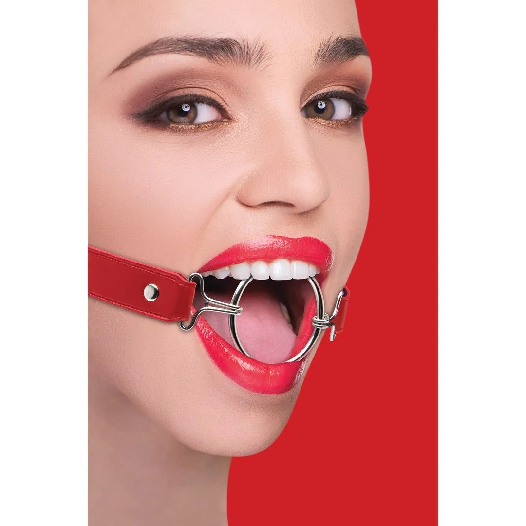 Ouch Ring Gag XL - Knebel z kulką, Czerwony, One size
