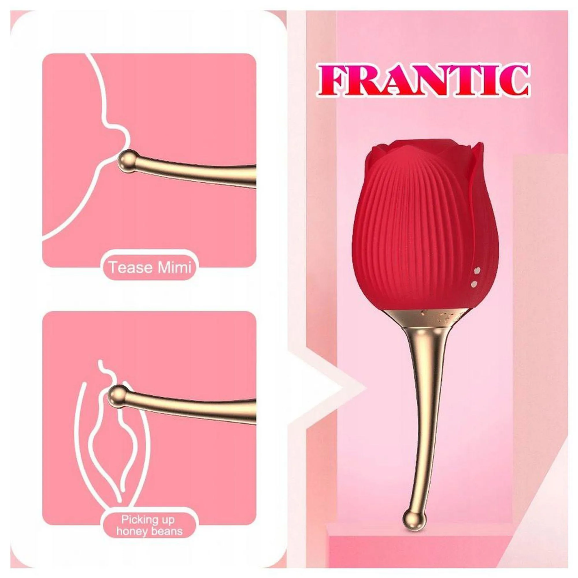 Boss Series Flirting Partner - Bezdotykowy stymulator łechtaczki z wibracjami, Czerwony, 14, 5 cm