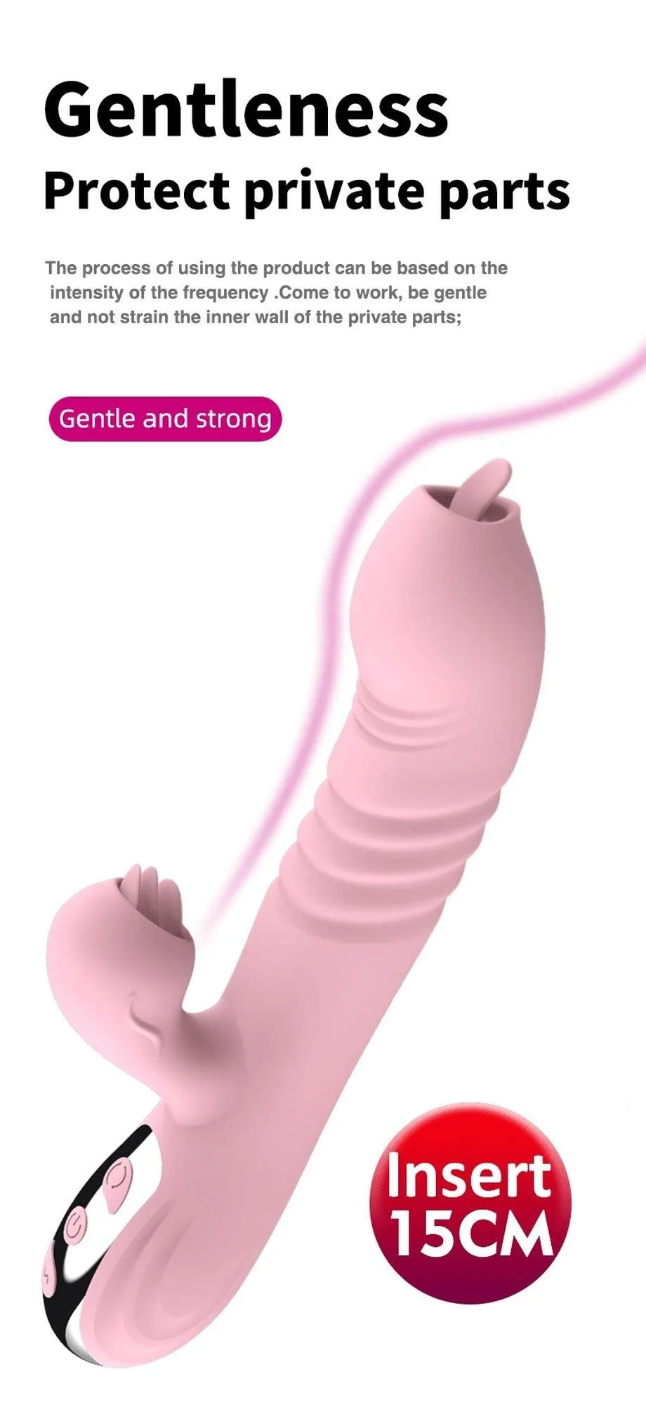 B - Series Lyla Fairy USB - Wibrator, Różowy, 25 cm