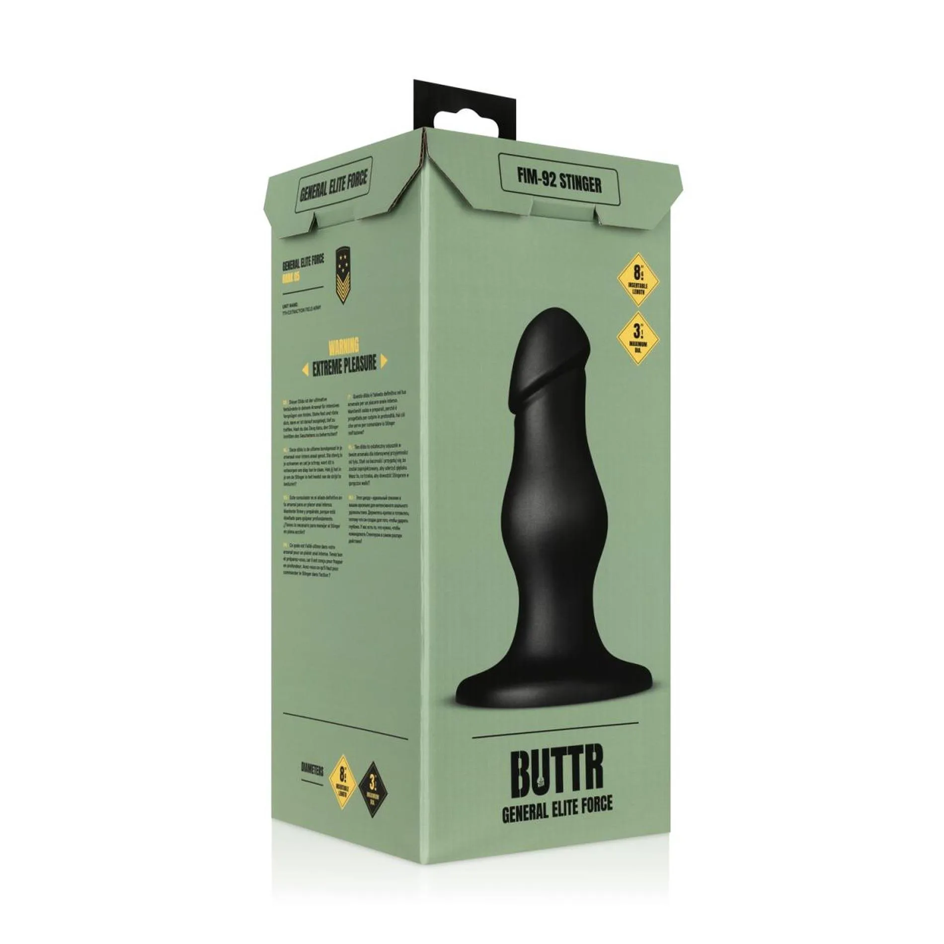 Анальна пробка Buttr General Elite Force FIM-92 Stinger, 24 см (чорний)