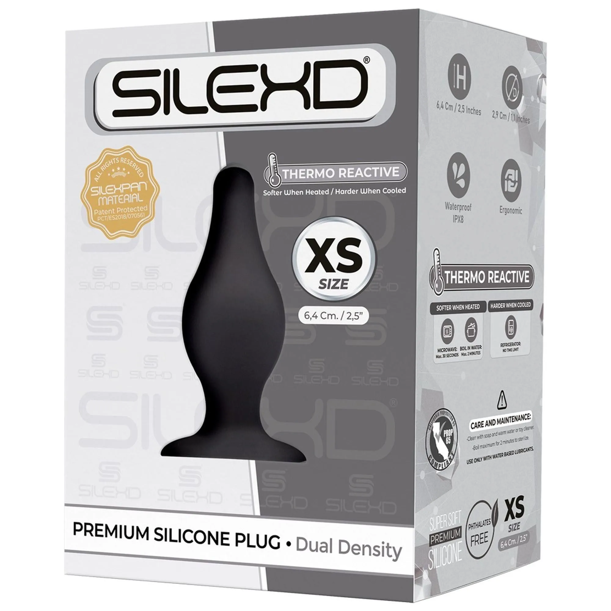 Анальна пробка SilexD Model 2 size XS, 6.4 см (чорний)