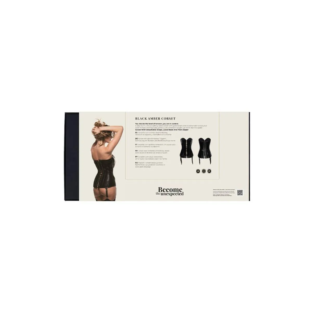 Корсет Black Amber Guilty Pleasure, XL (чорний)