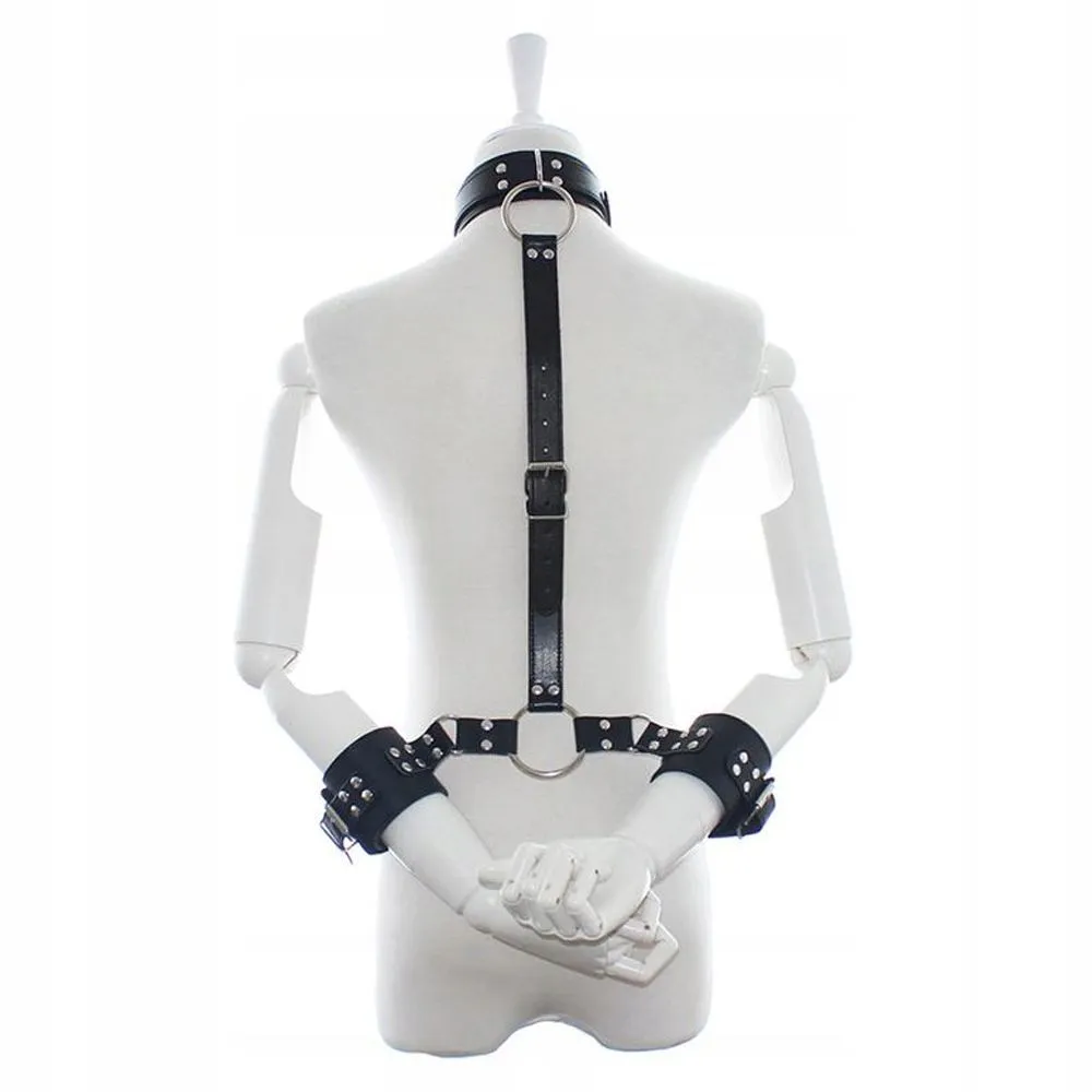 Регульована упряж Fetish Addict Collar With Restraints (чорний)