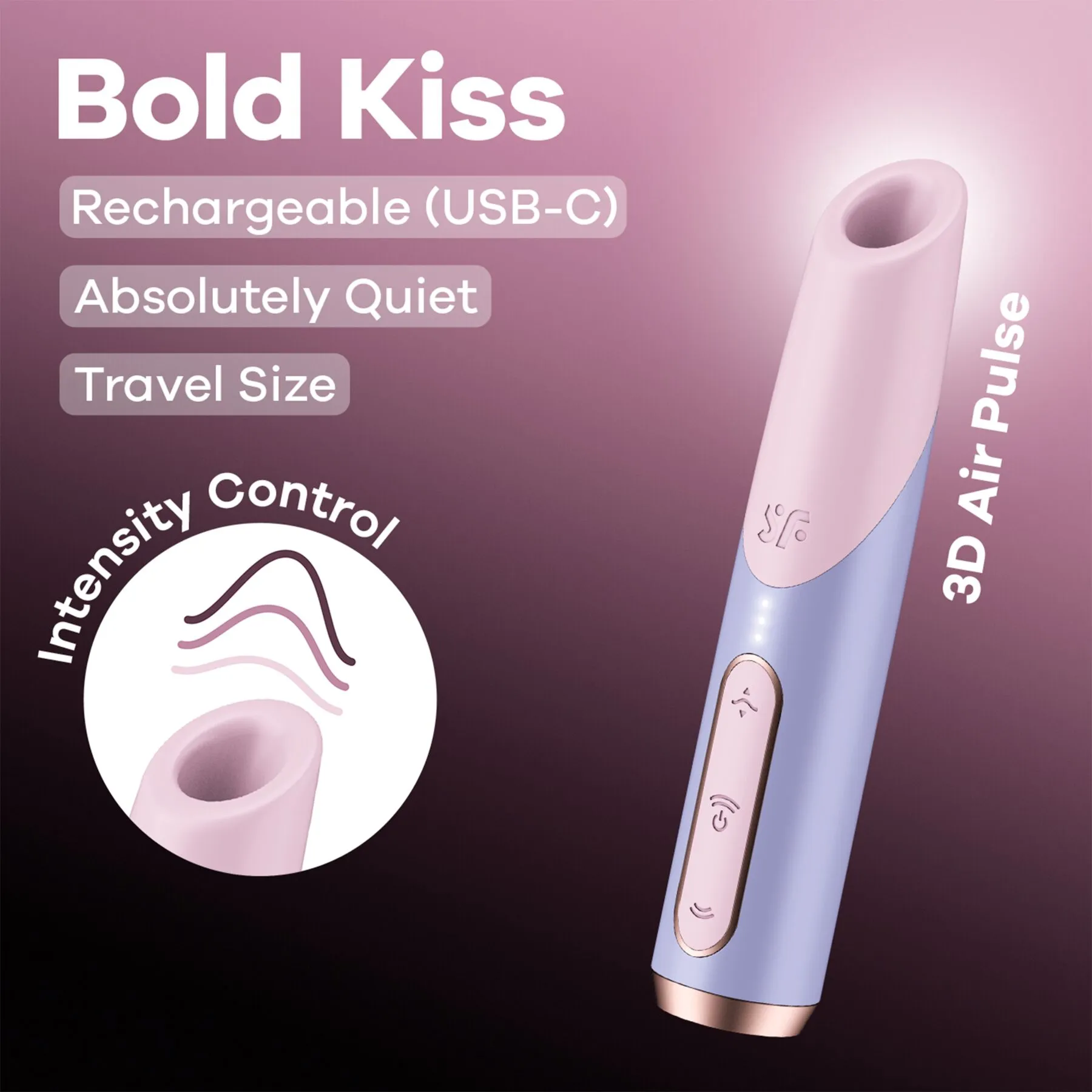 Вакуумный стимулятор клитора Satisfyer Bold Kiss (розовый-голубой)