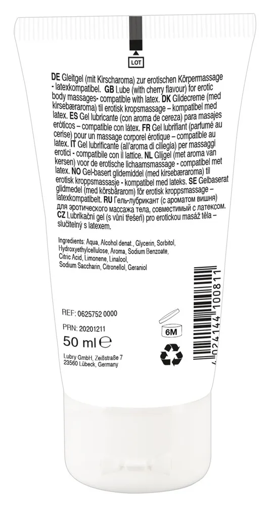 Lick it! Wild Cherry - Żel lubrykujący do masażu, Wiśnia, 50 ml