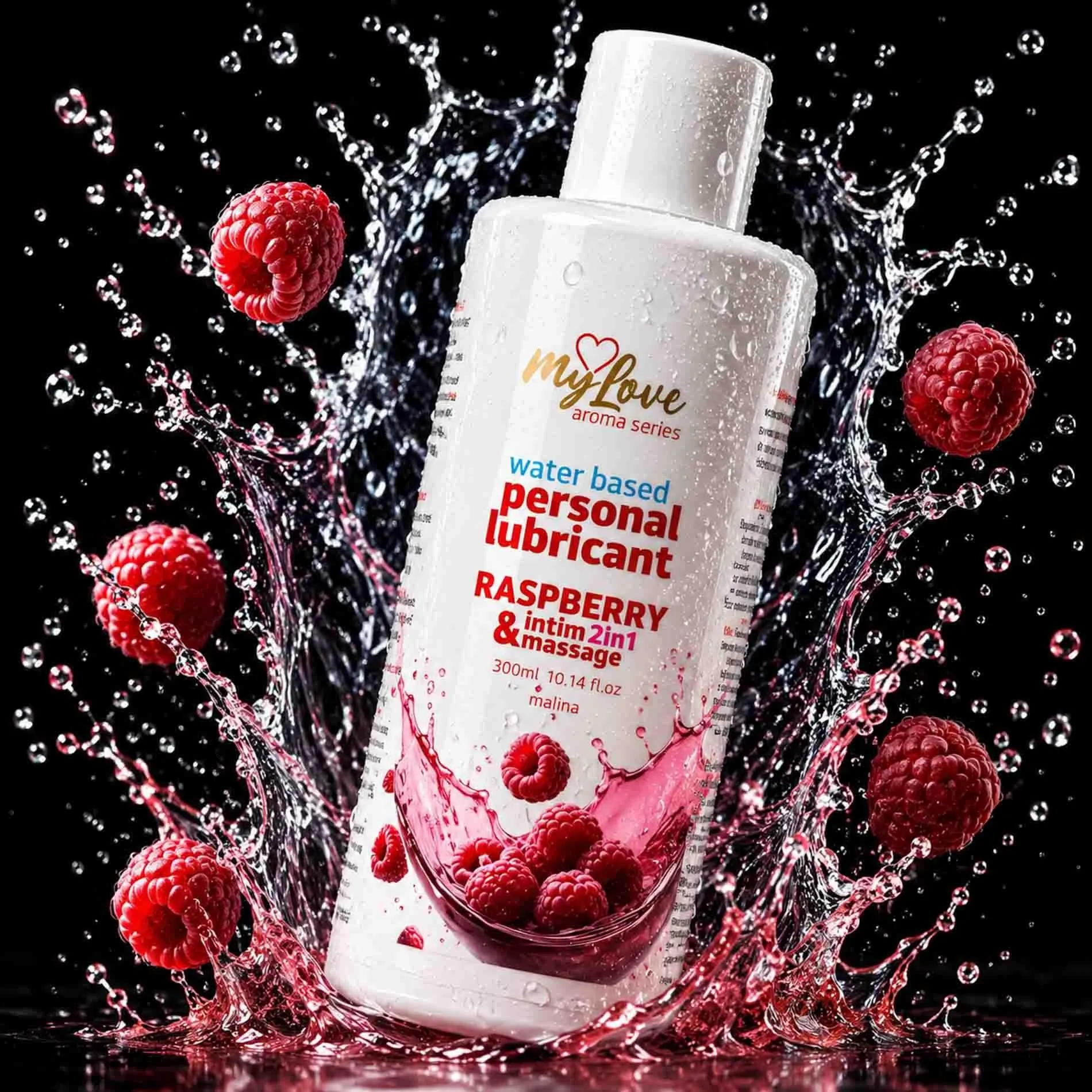 MyLove Aroma Series Intim&Massage 2in1 Raspberry - Lubrykant, Malina, 300 ml