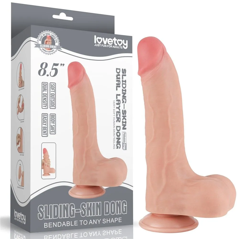 Фалоімітатор Sliding-Skin Dual Layer Dong 8.5'', 22 см (тілесний)