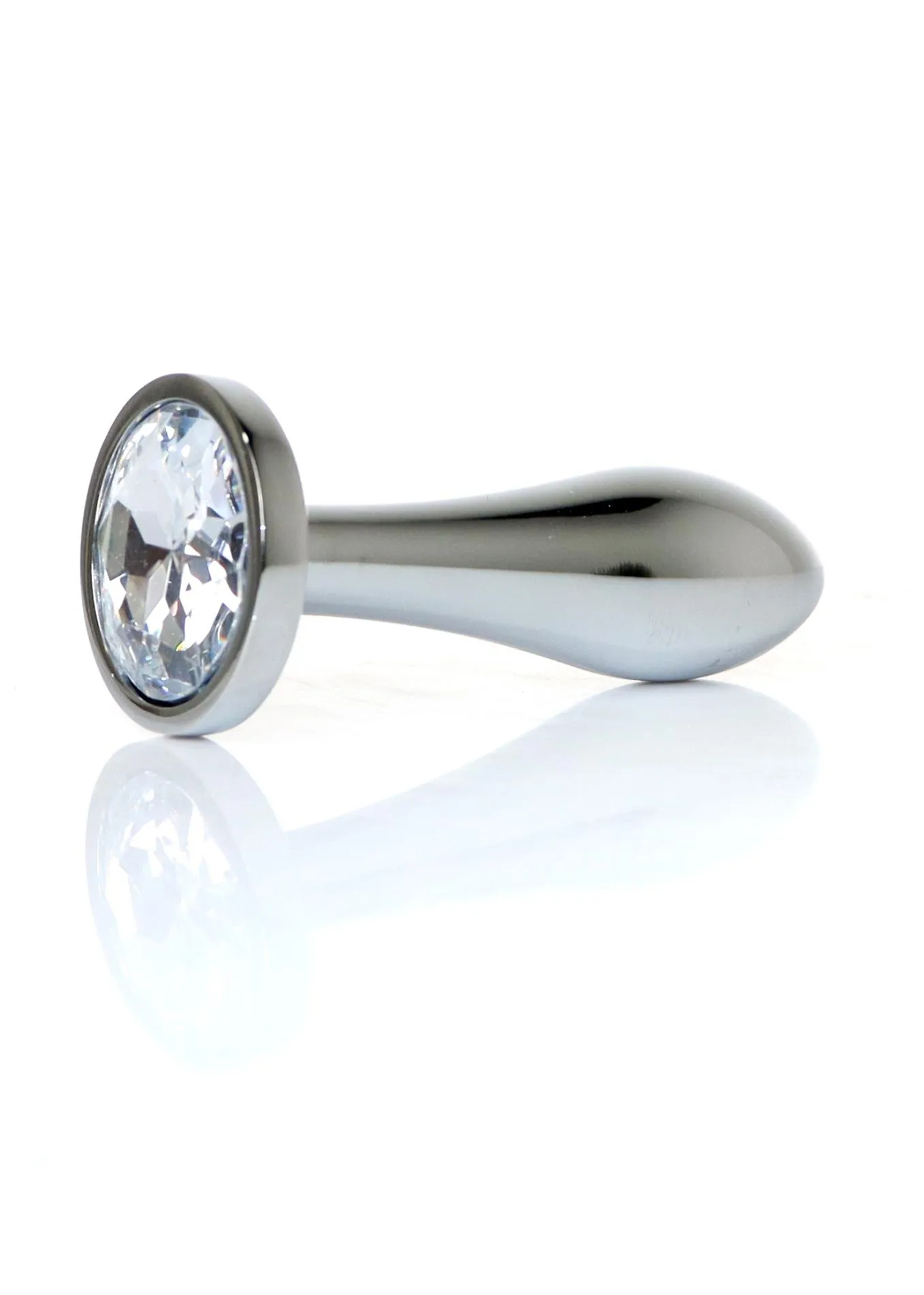 B - Series HeavyFun Jewellery Silver Plug Clear S - Korek analny, Przezroczysty, 7.7 cm, S