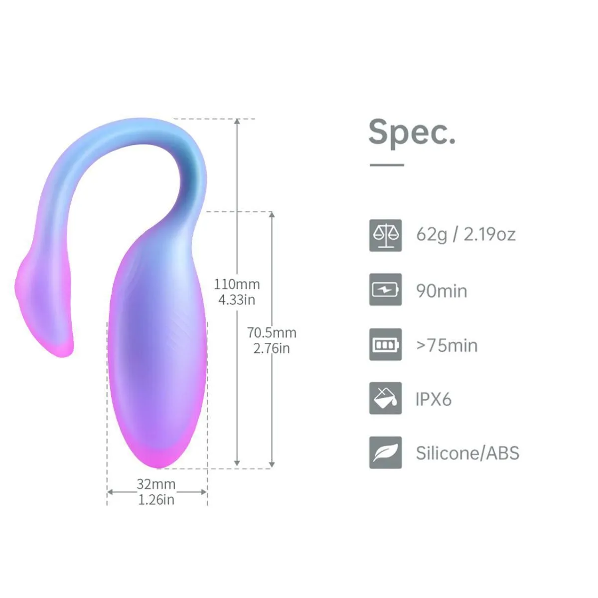 Magic Motion Magic Flamingo Max - Wibrujące jajko, Niebieski, 11 cm