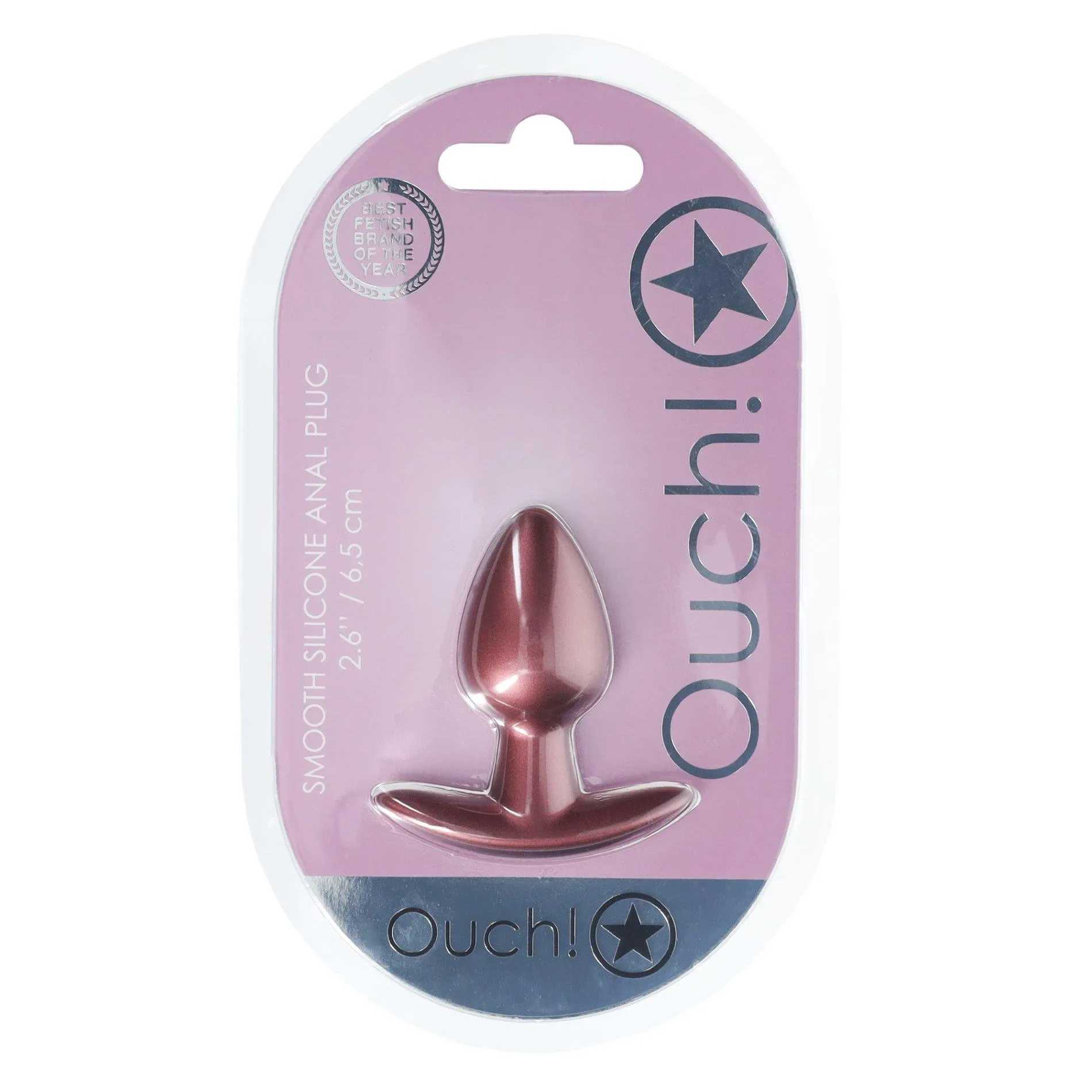 Ouch! Smooth Anal Plug Metallic S - Korek analny, Różowe złoto, 6.5 cm, S