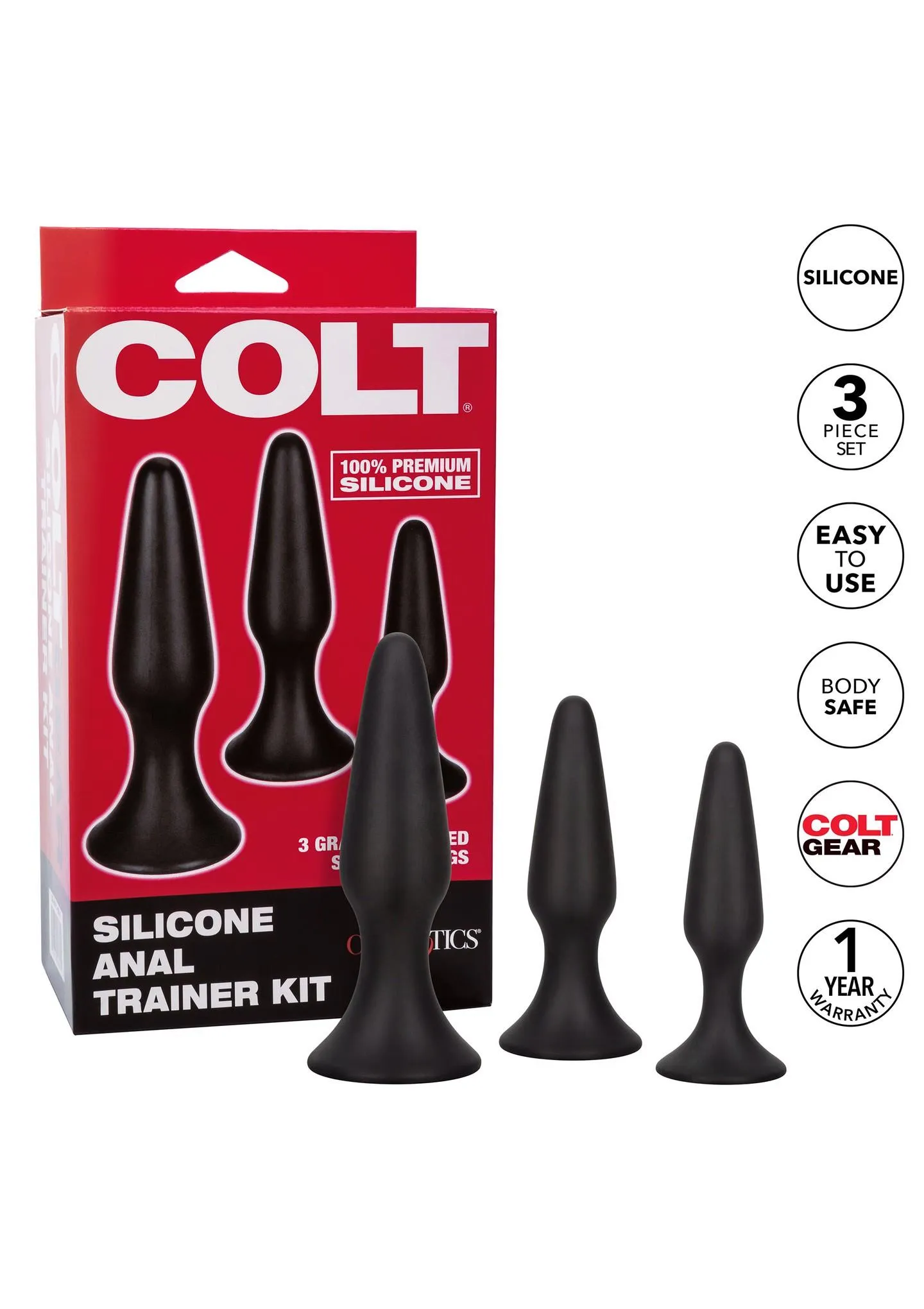 CalExotics Colt Silicone Anal Trainer Kit -, Czarny, 12.7 cm