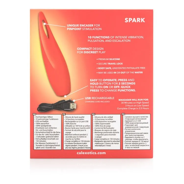 Вибратор для клитора CalExotics Red Hot Spark, 11,5 см (красный)
