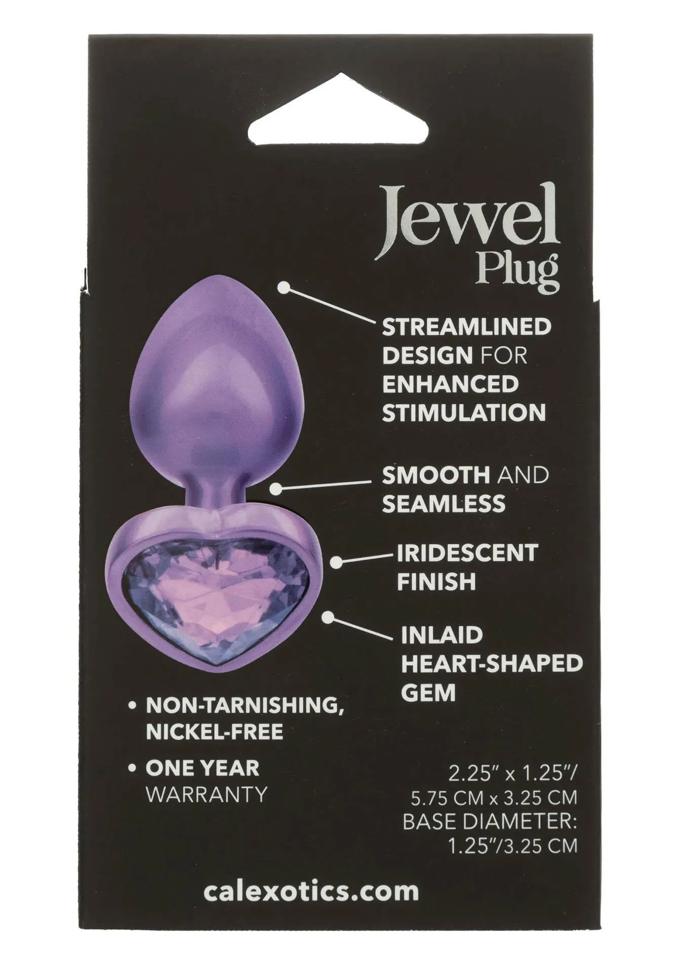Анальная пробка Calexotics Diamond Heart Plug S, 6 см (фиолетовый)