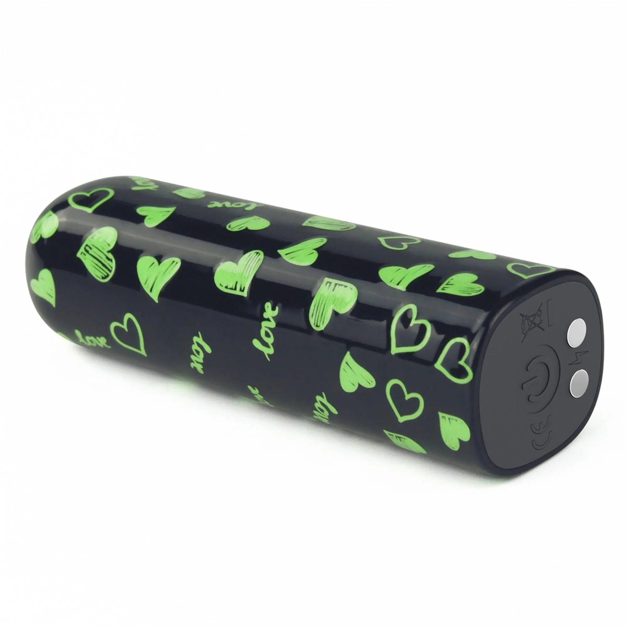 Вібратор для клітора LoveToy Heart Massager Glow In The Dark, 8,5 см (чорний)