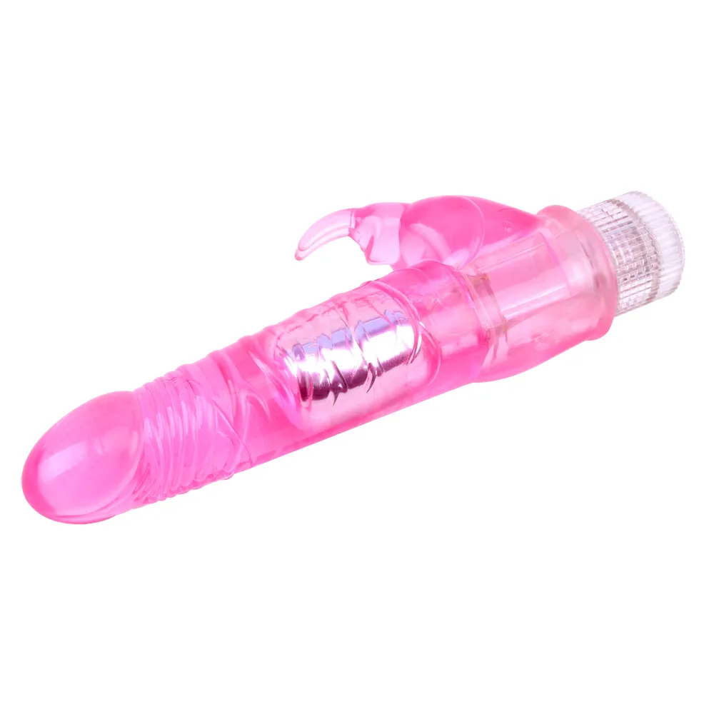 Вибратор-кролик CrystalJELLY Glitters Dual Teaser, 23 см (розовый)