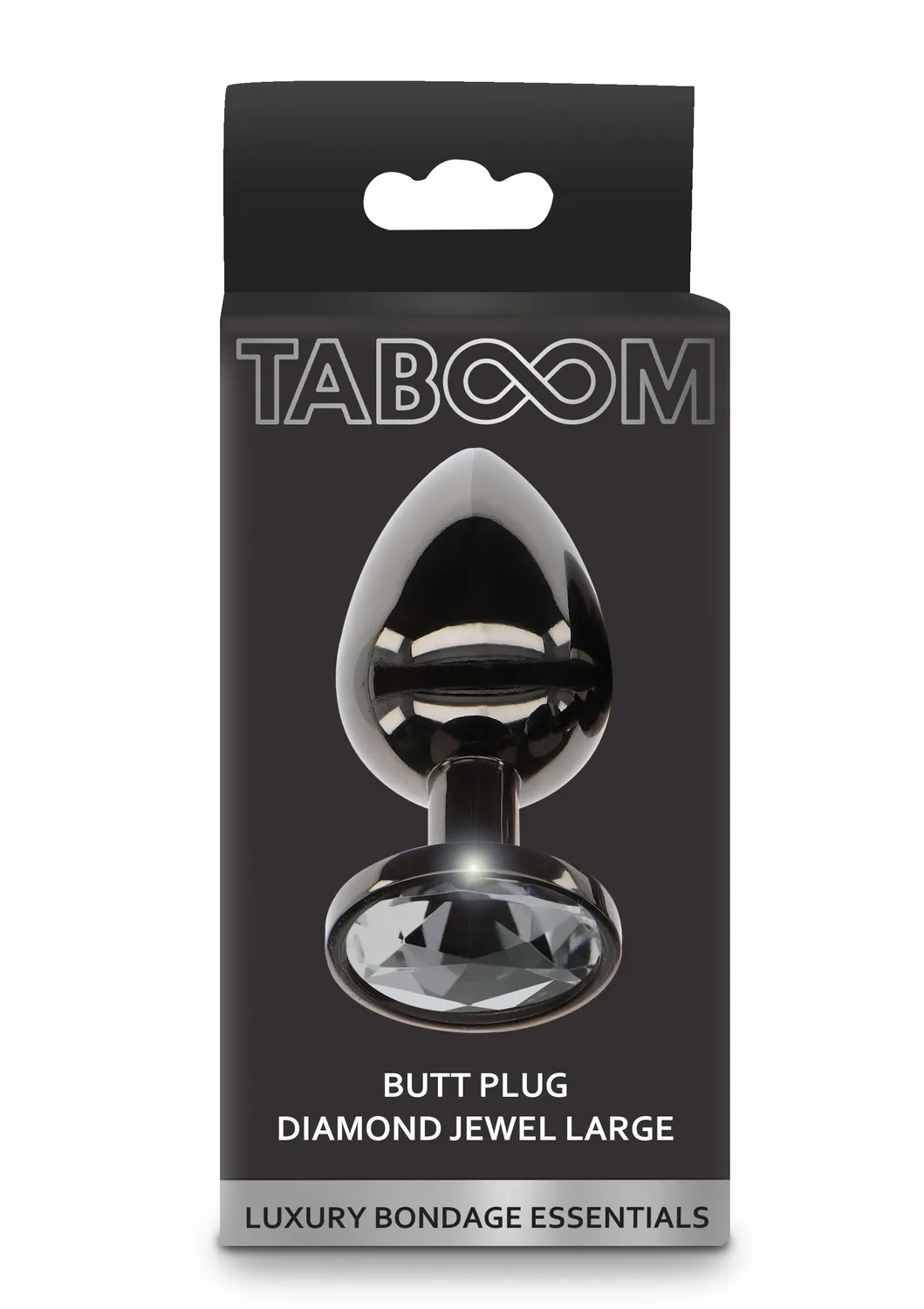 Анальна пробка Taboom Butt Plug With Diamond Jewel L, 9.5 см (чорний)