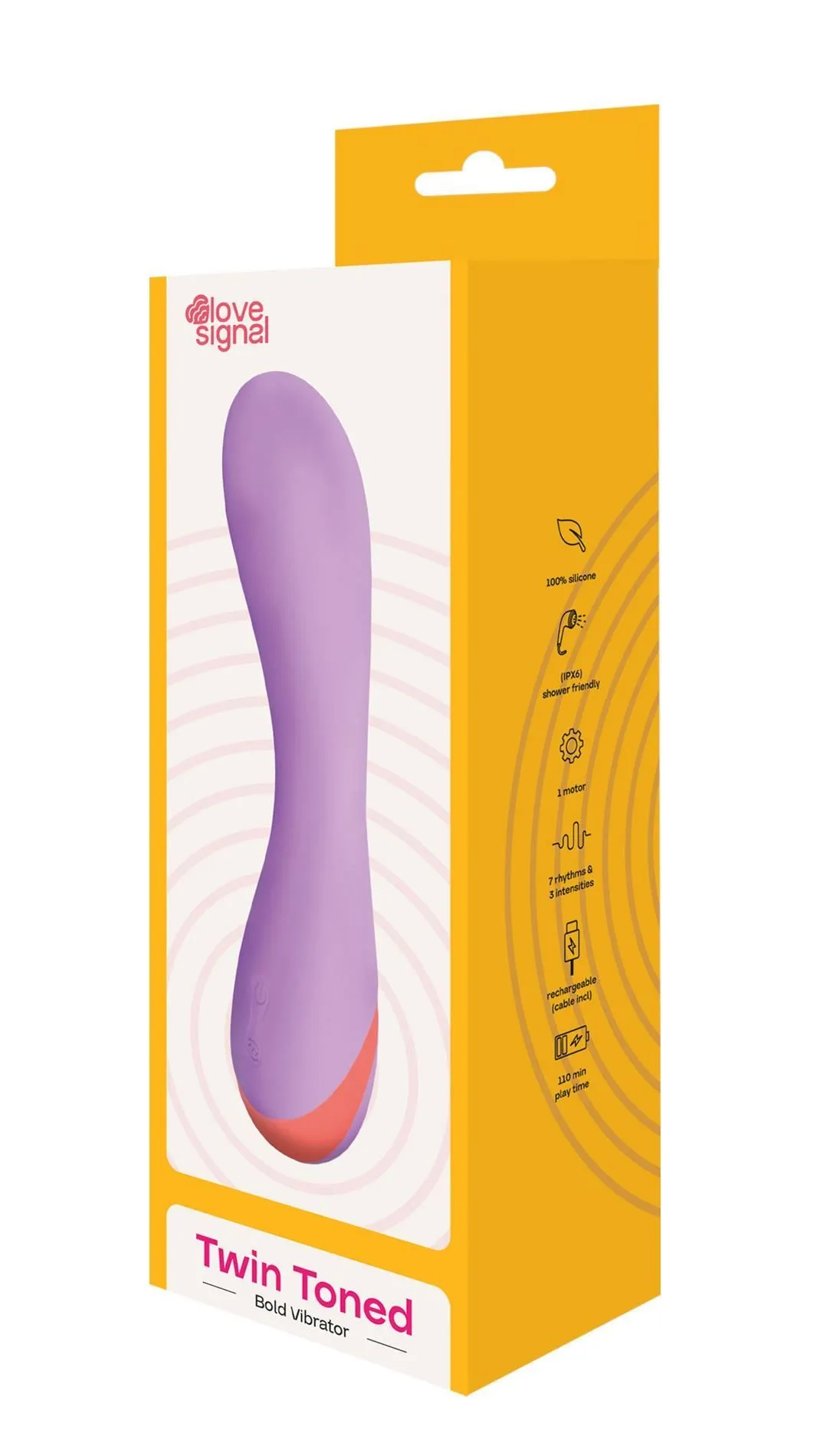 Вибратор Dream Toys Twin Toned, 19 см (фиолетовый)