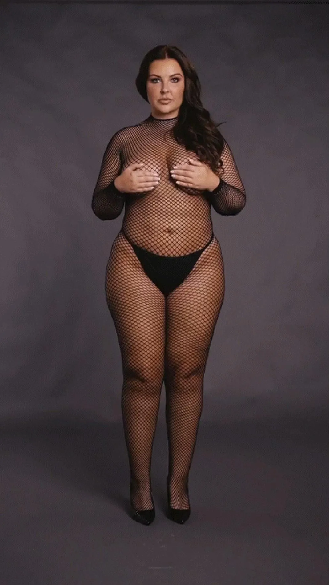 Бодістокінг Le Désir With Open Crotch, Plus Size (чорний)