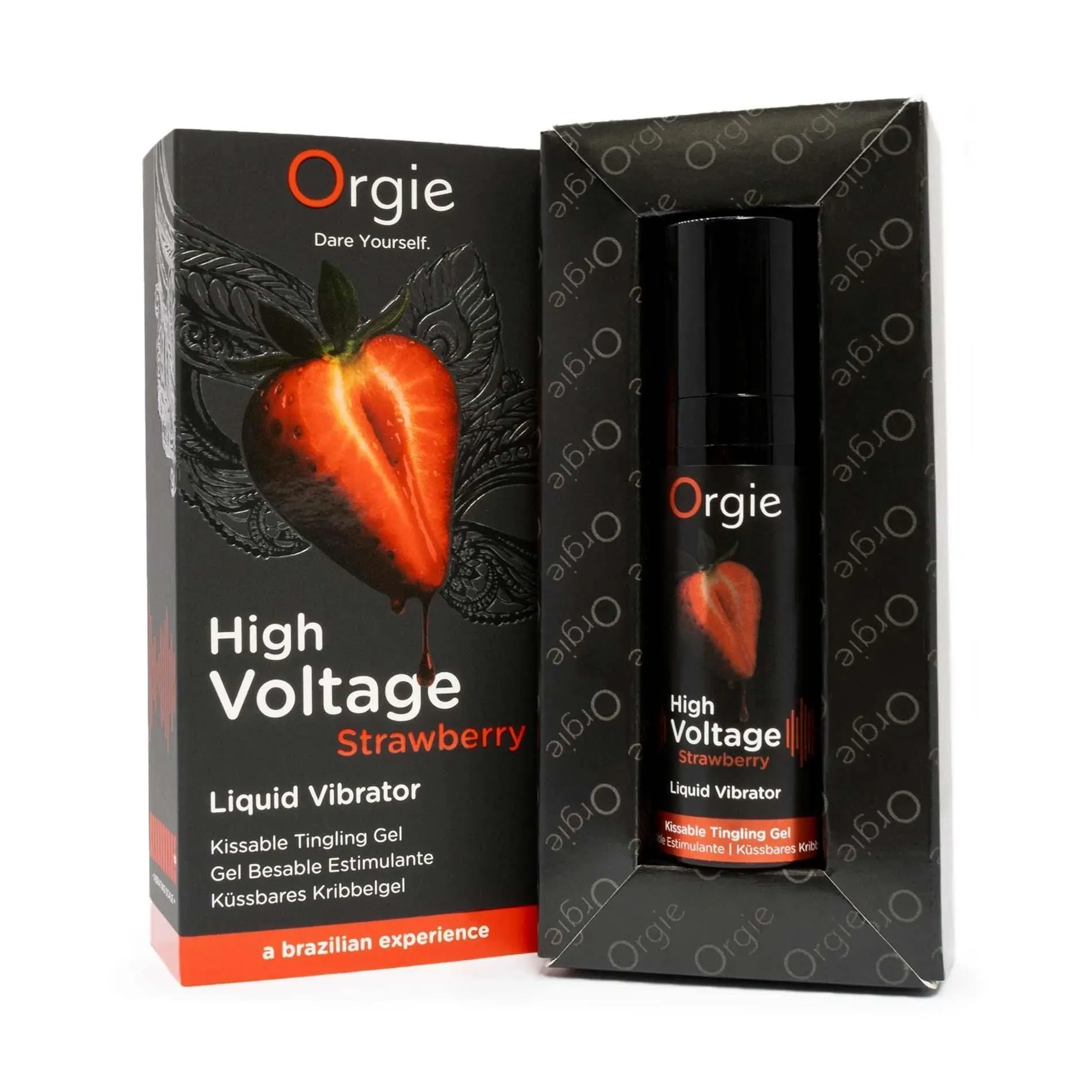 Orgie High Voltage Strawberry - Płynny wibrator, Truskawka, 15 ml