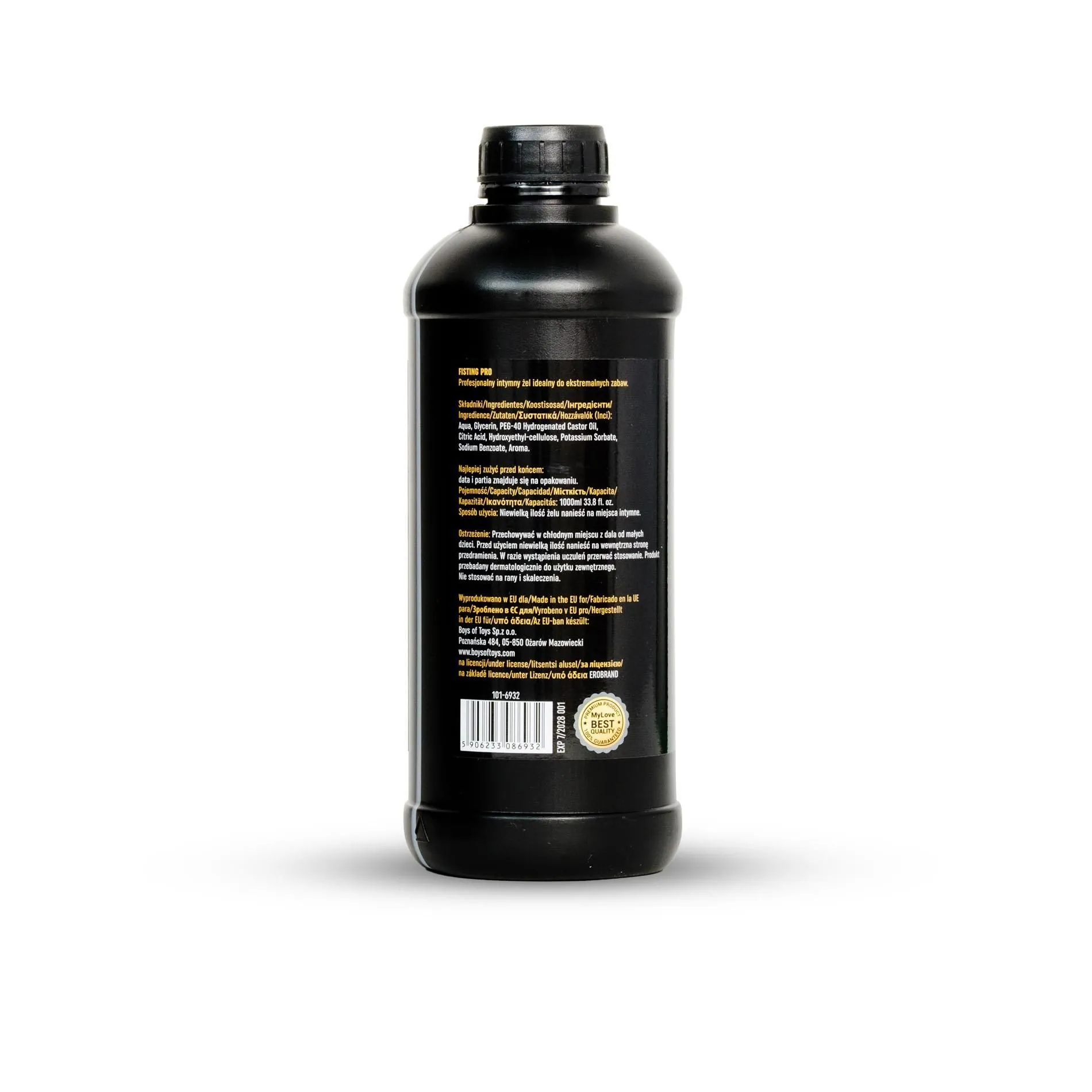 MyLove Fisting Pro - Żel do fistingu, Bezzapachowy, 1000 ml
