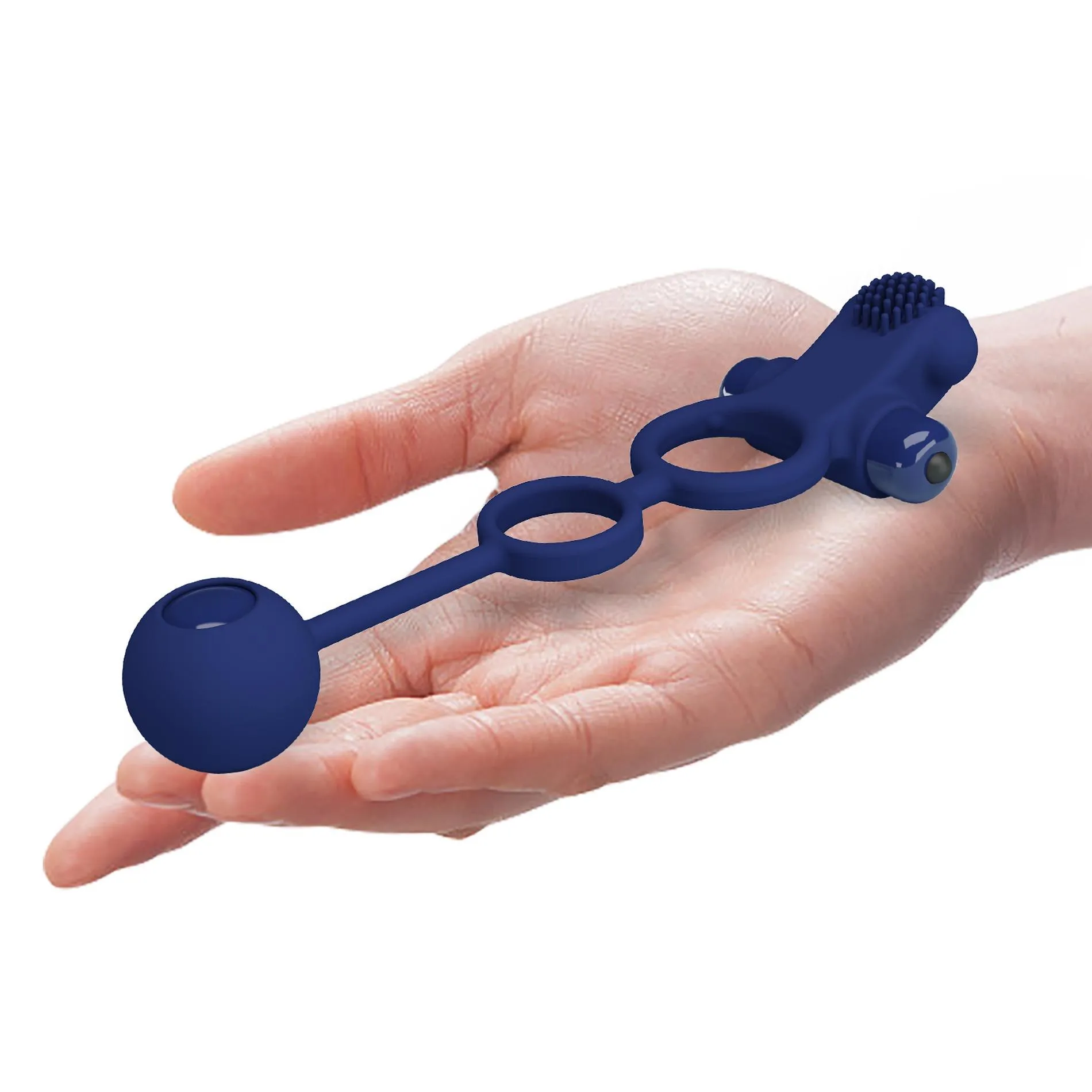 Pretty Love Vibration Penis Sleeve IV - Pierścień wibracyjny, Niebieski, 20, 3 cm