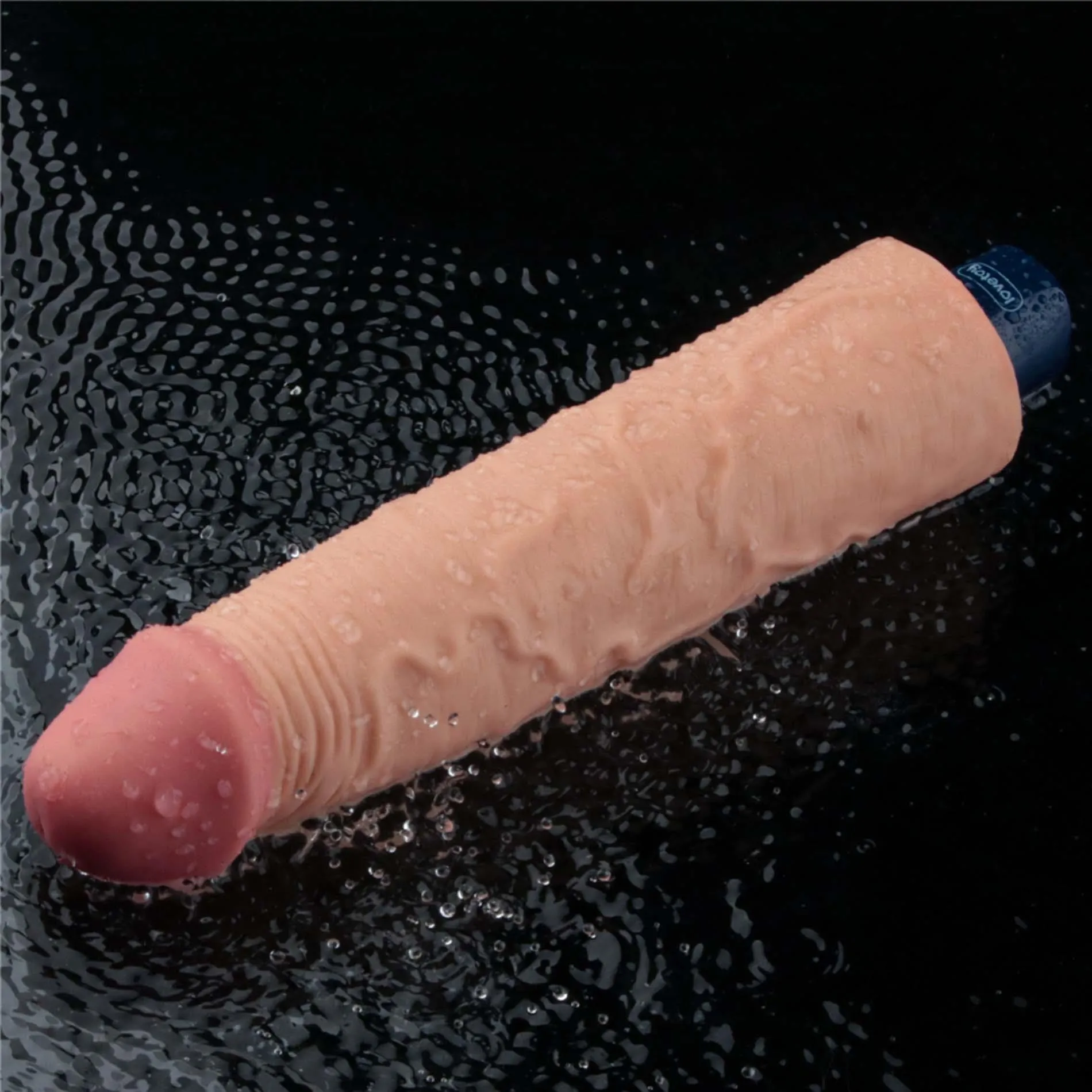 Lovetoy Real Softee 9.5" - Wibrator, W kolorze cielistym, 24 cm
