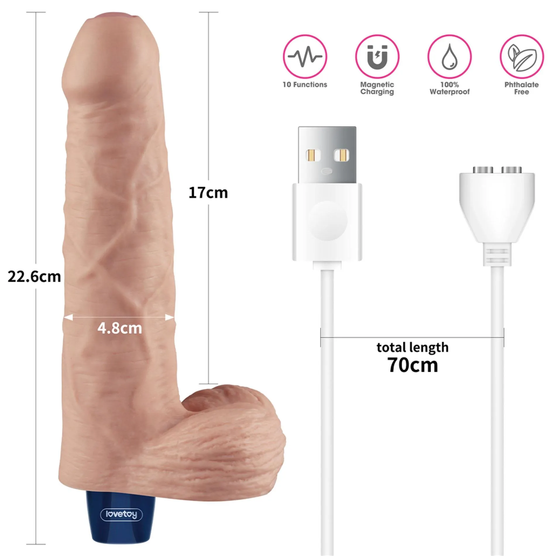 Вібратор Lovetoy Real Softee 9", 23 см (тілесний)