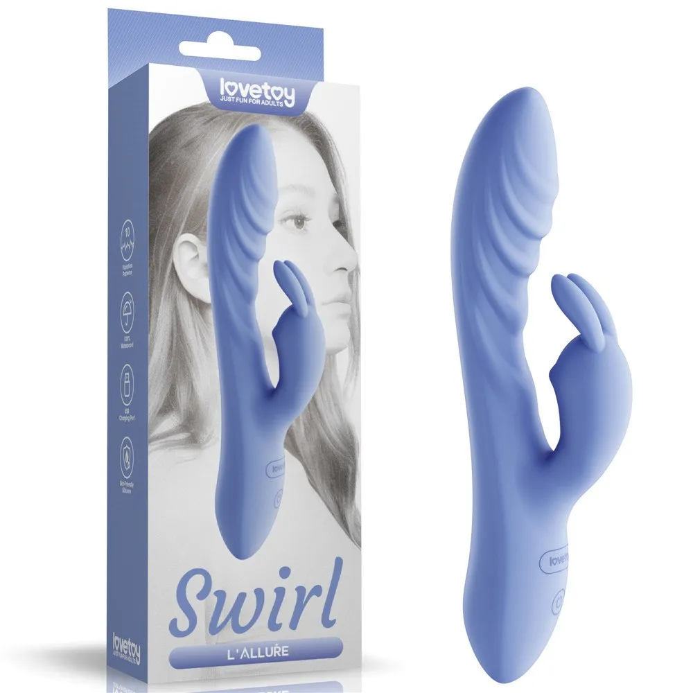 Вібратор L'Allure Swirl Rechargeable, 20.5 см (блакитний)