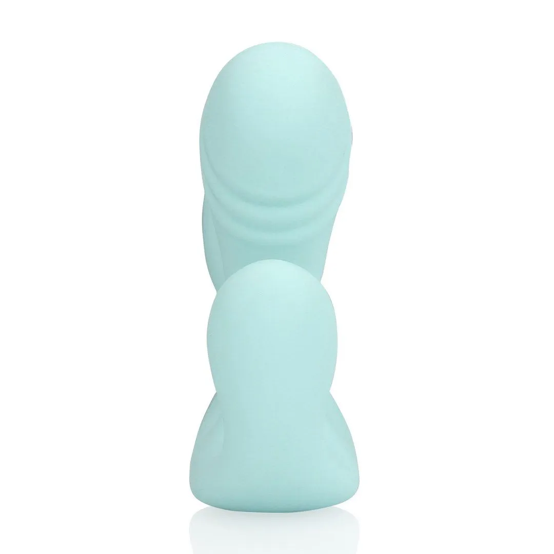Вибратор Shots Three-In-One Liquid Silicone Vibrator, 11.4 см (голубой)