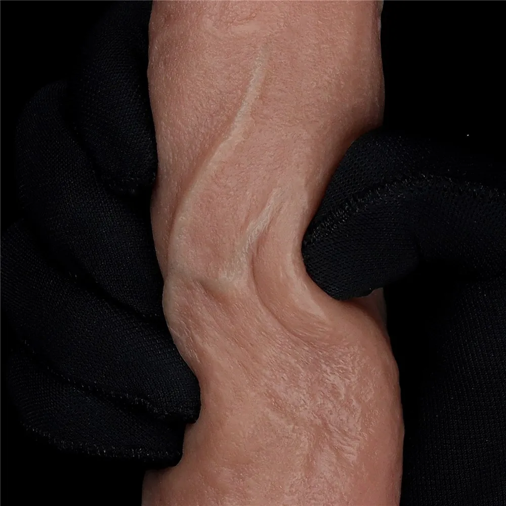 Lovetoy Dual Layered Silicone Cock 7" - Dildo, Brązowy, 18 cm