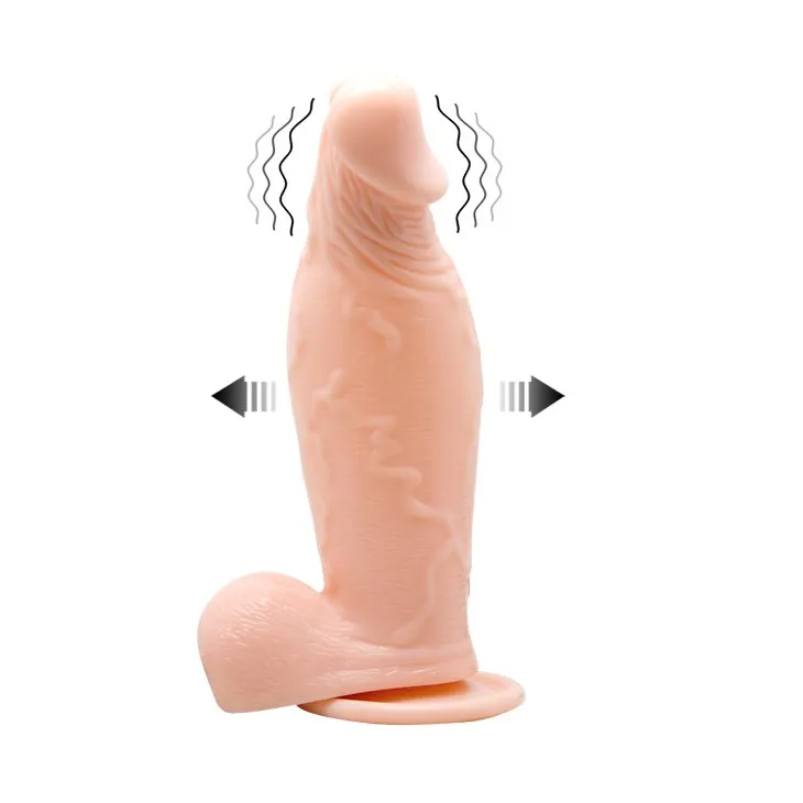 BAILE Inflatable Dong Vibration - Pompowany wibrator, W kolorze cielistym, 19 cm
