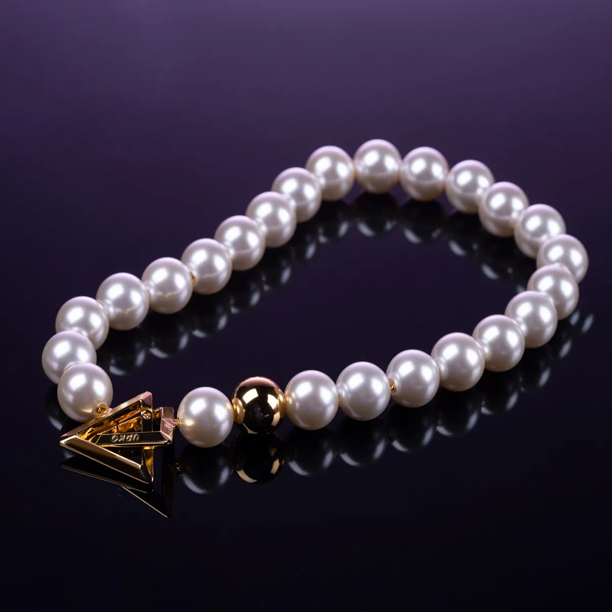 UPKO Moist Eyes Pearl Necklace / Collar - Naszyjnik-obroża, Biały, 52 cm