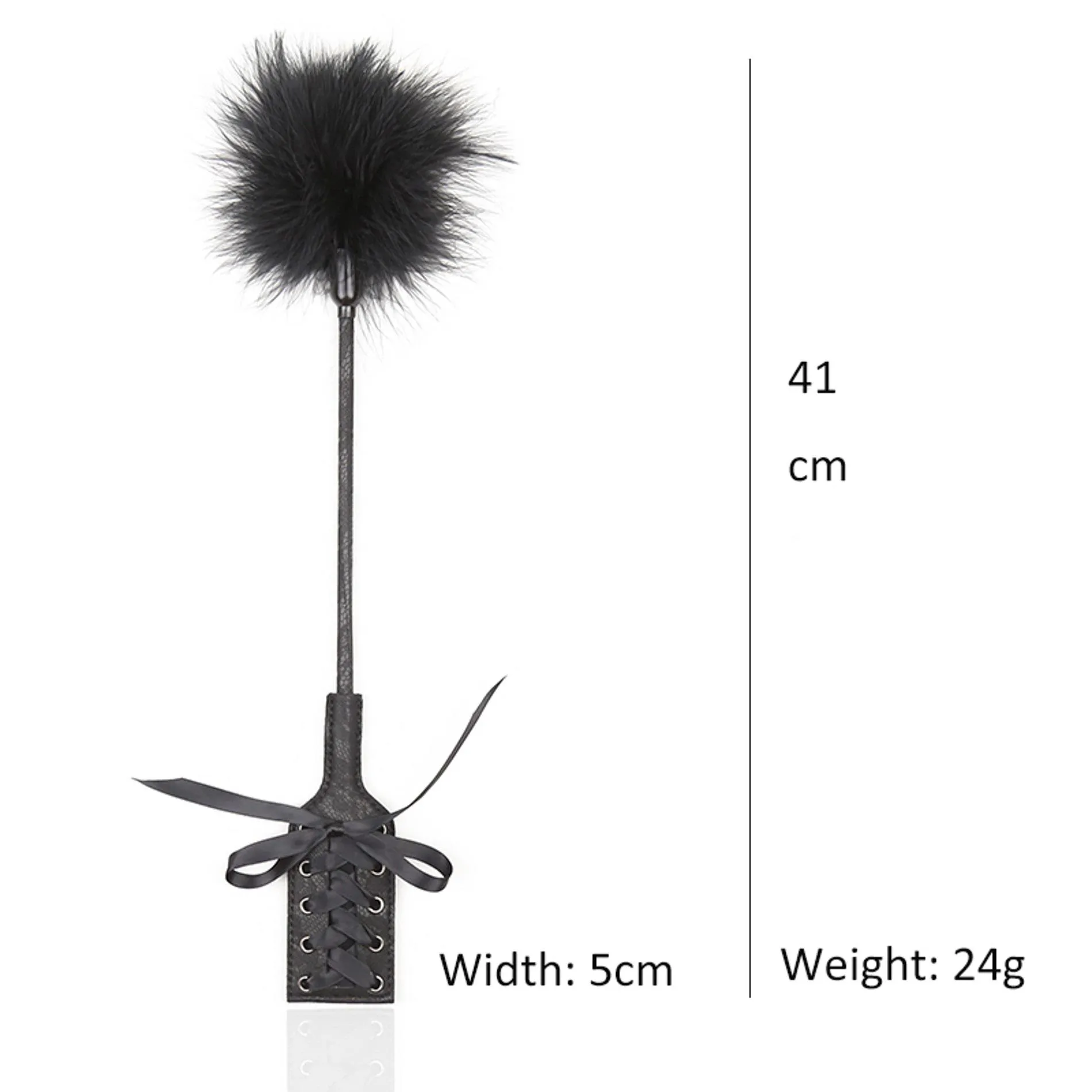 Fetish B - Series Tickler & Whip 3.0 - Szpicruta, Czarny, 41 cm