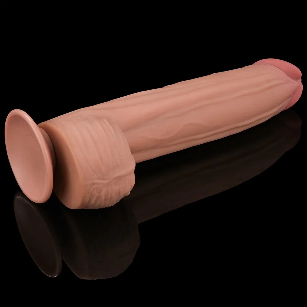 Фаллоимитатор LoveToy Sliding-Skin Dual Layer Dong King Sized, 31 см (телесный)