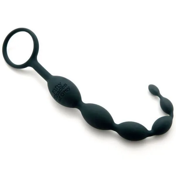 Анальний ланцюжок Fifty Shades of Grey Silicone Anal Beads, 25,4 см (чорний)