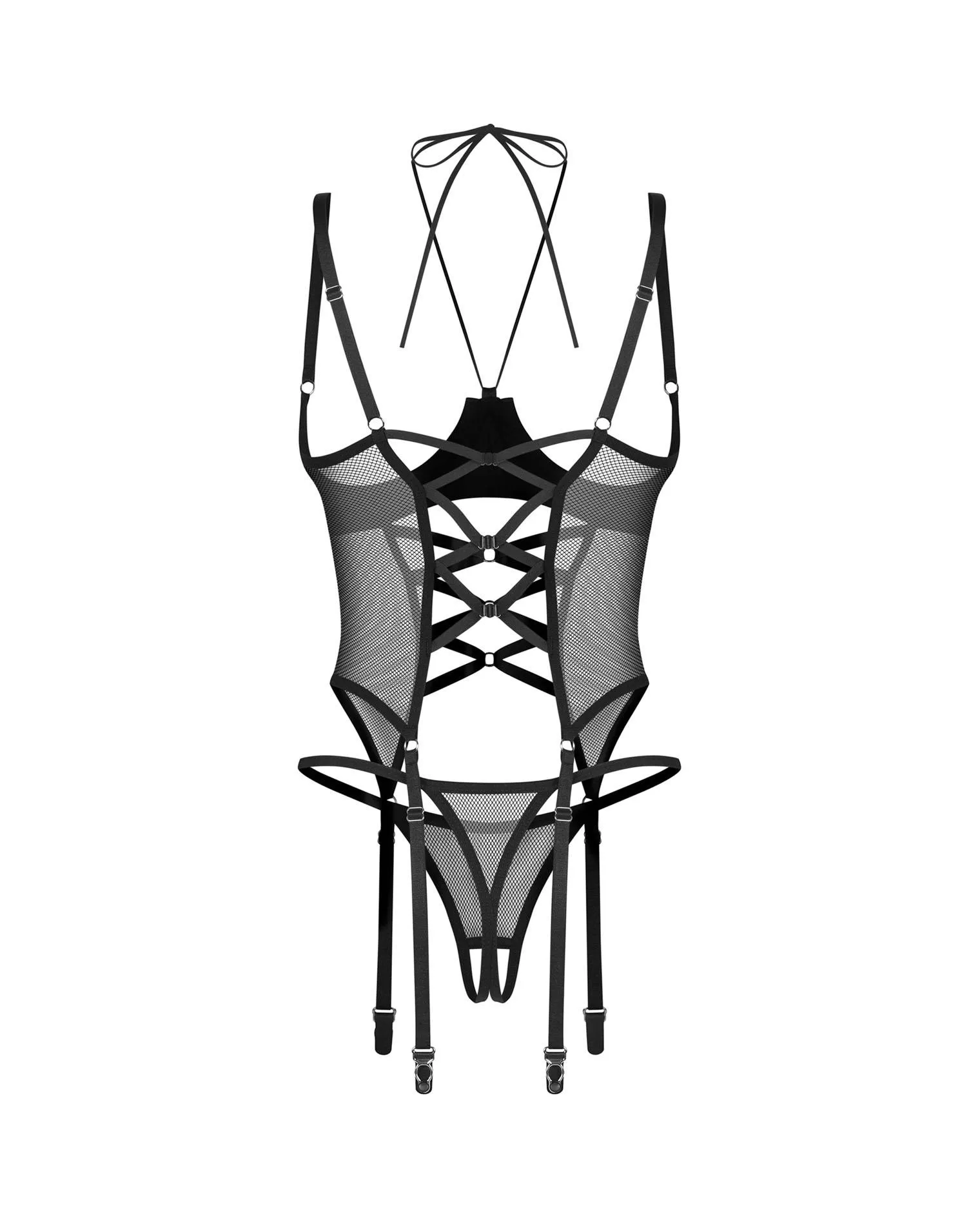 Корсет Obsessive Dominna otwarte, 2XL/3XL (чорний)
