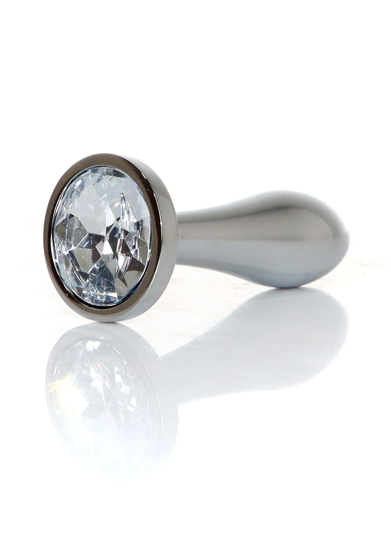 B - Series HeavyFun Jewellery Silver Plug Clear S - Korek analny, Przezroczysty, 7.7 cm, S