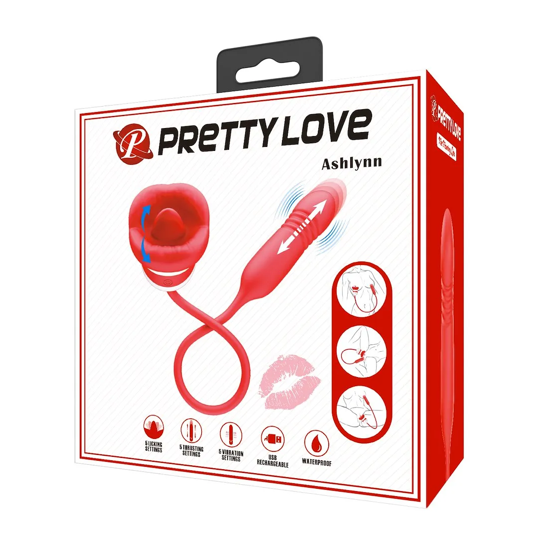 Pretty Love Ashlynn - Stymulator, Czerwony, 48.6 cm