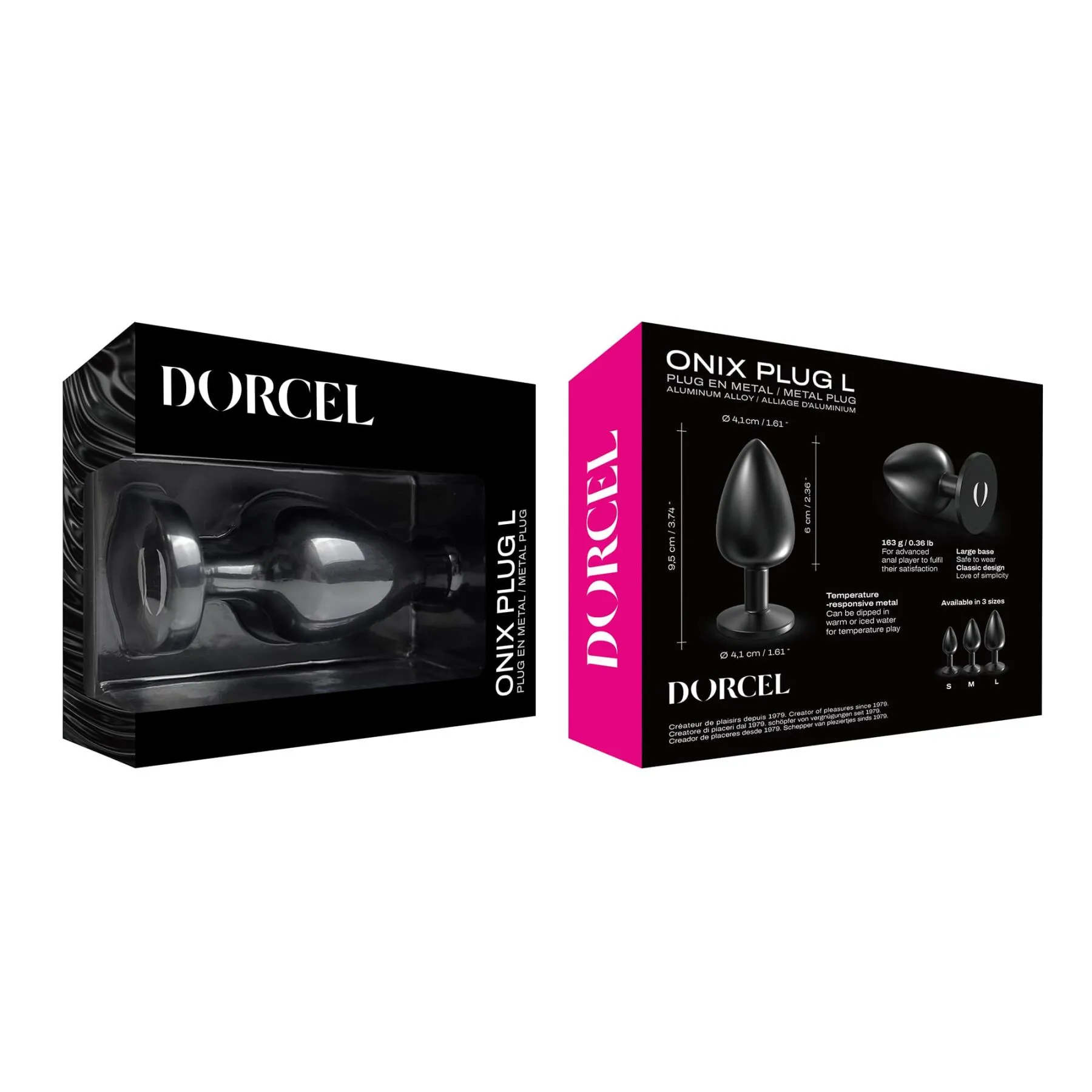 Анальная пробка Dorcel Onix Plug L, 9.5 см (черный)