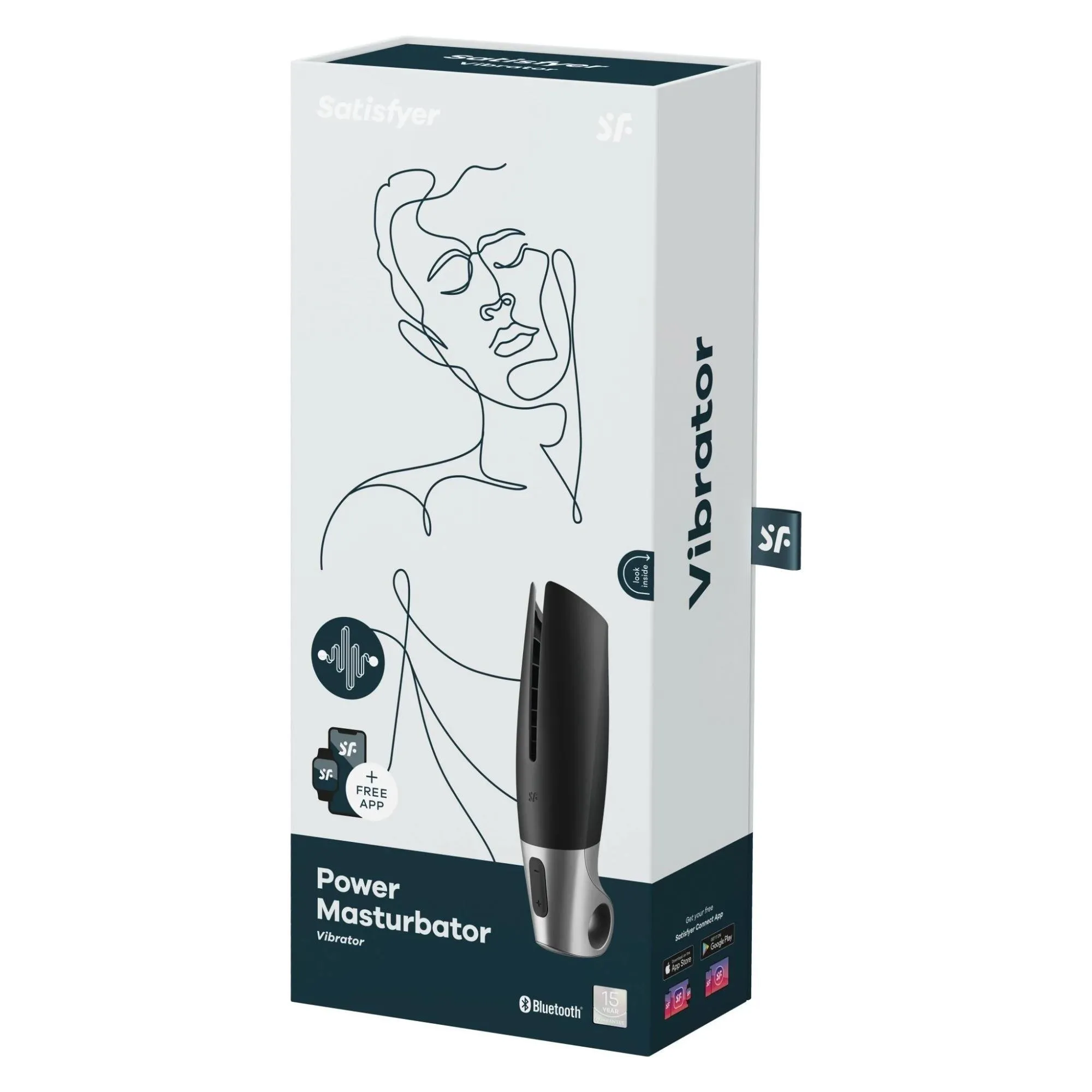 Satisfyer Power - Masturbator z wibracją, Czarny, 23 cm