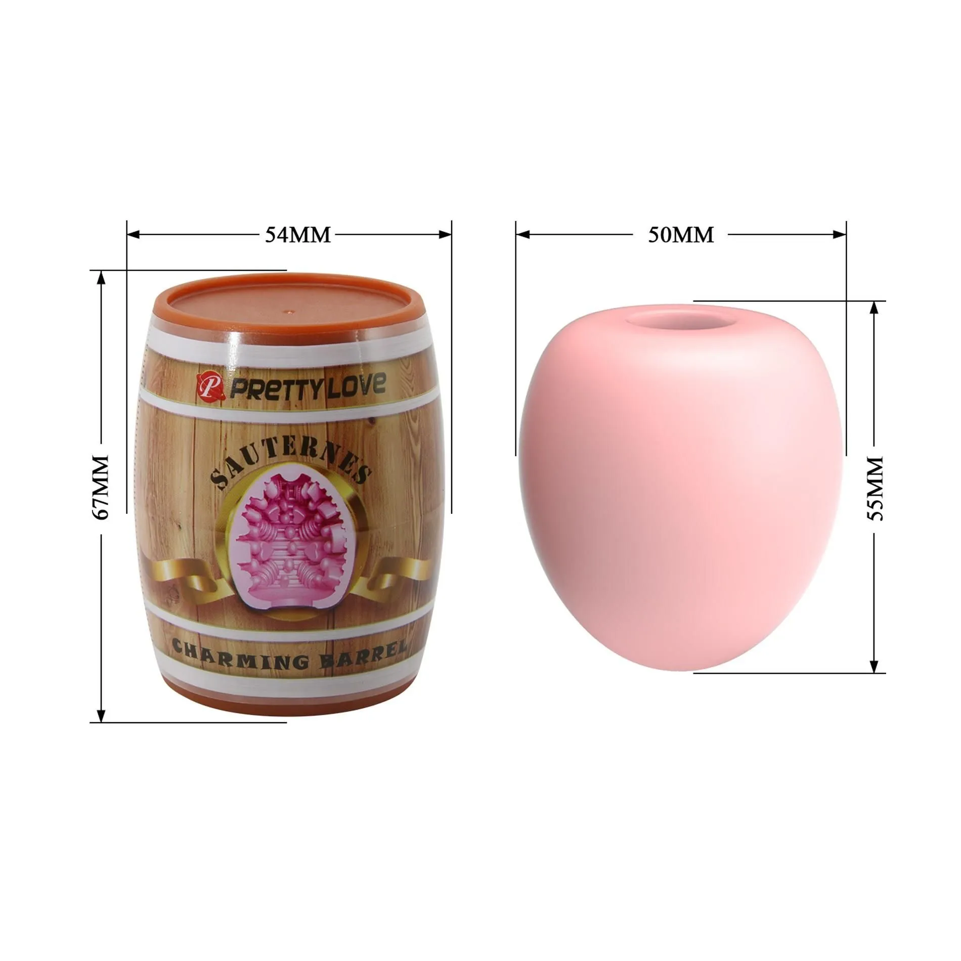 Мастурбатор яйце Pretty Love Bourbon Charming Barrel (рожевий)