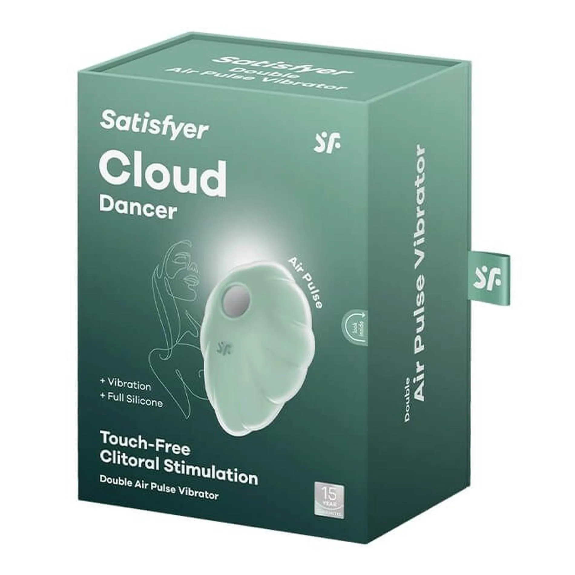 Вакуумний стимулятор клітора з вібрацією Satisfyer Cloud Dancer (м'ятний)