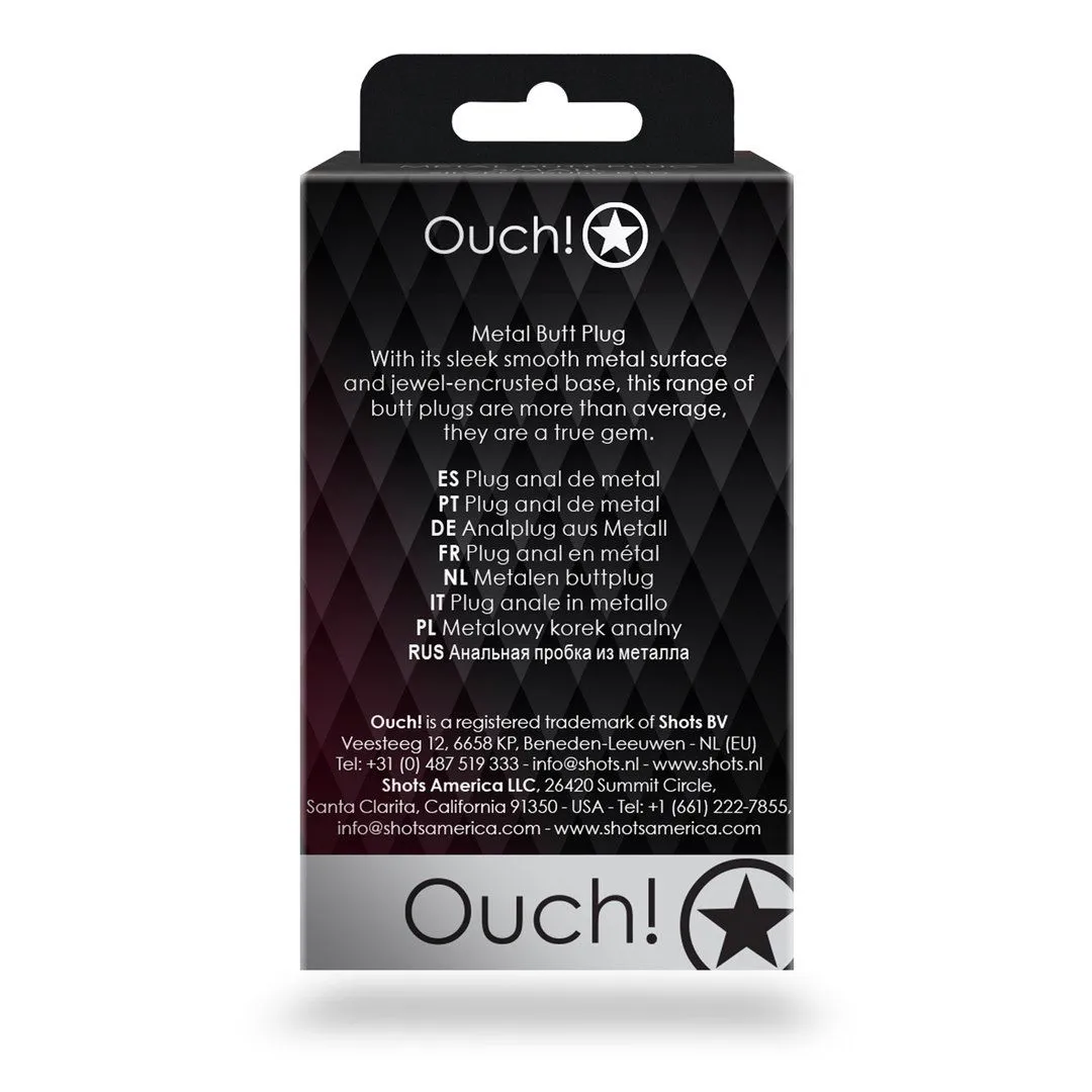 Ouch! Heart Gem Butt Plug Small - Korek analny, Czarny, 6.9 cm, S
