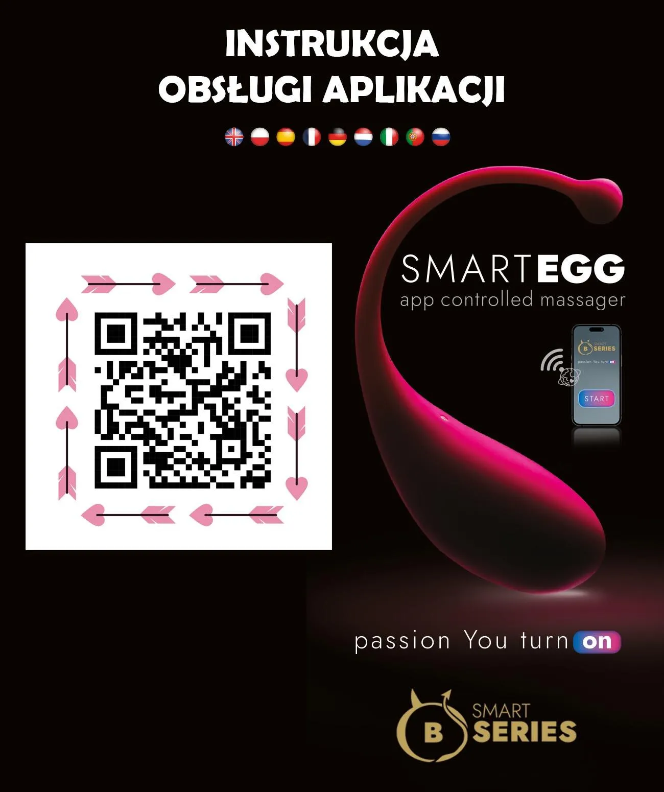 Виброяйцо B-Series Smart Egg, 3.5 см (розовый)
