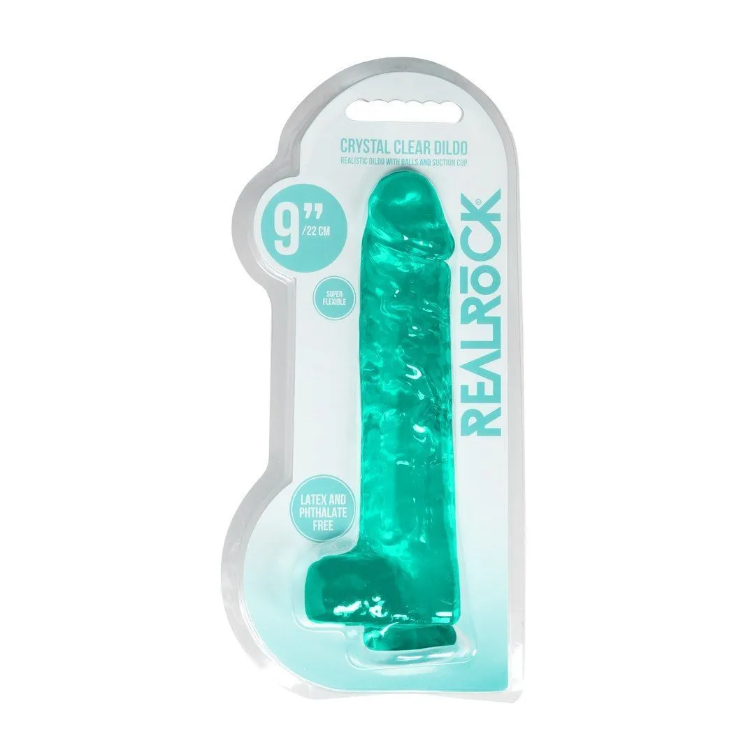 Фаллоимитатор RealRock Crystal Clear 9", 25 см (зеленый)