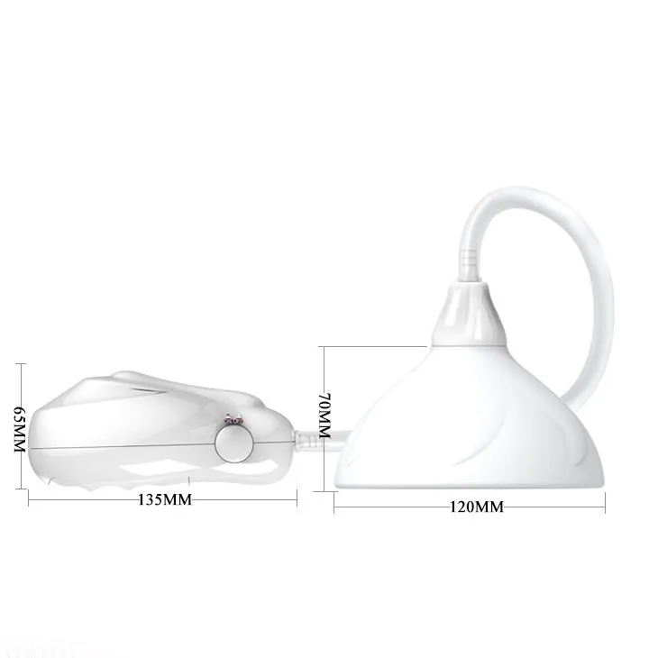 Pretty Love Breast Vibrating Massager - Pompka do piersi, Biały, 7 cm