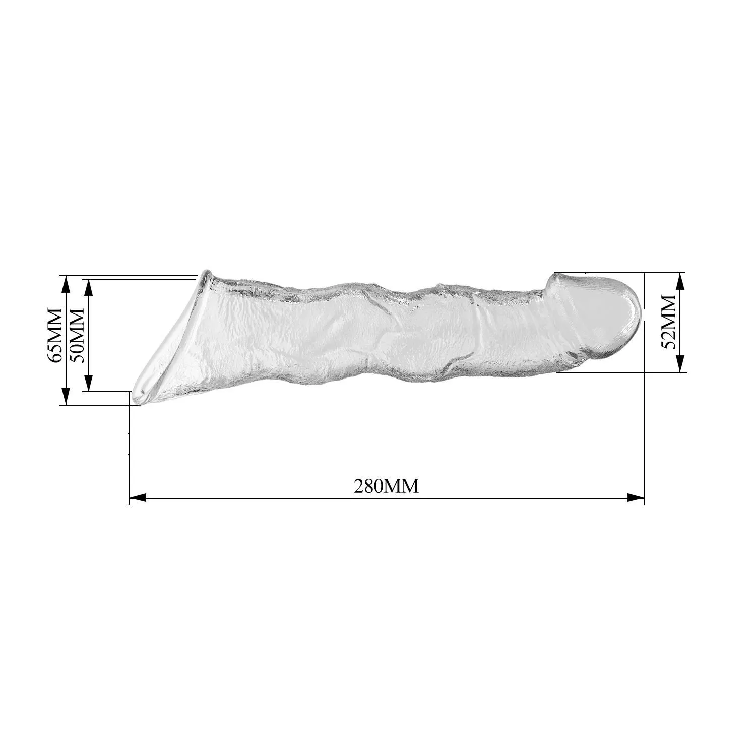 Насадка на пеніс Pretty Love Extension Penis Sleeve Blocks, 28 см (прозорий)