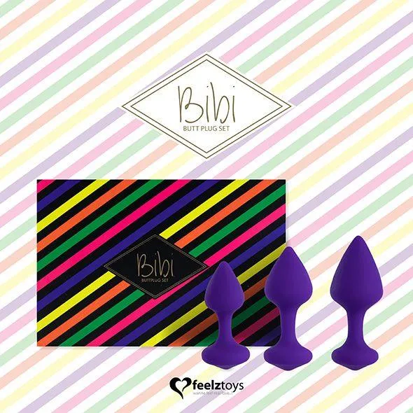 Набор анальных пробок FeelzToys Bibi, 3 шт (фиолетовый)