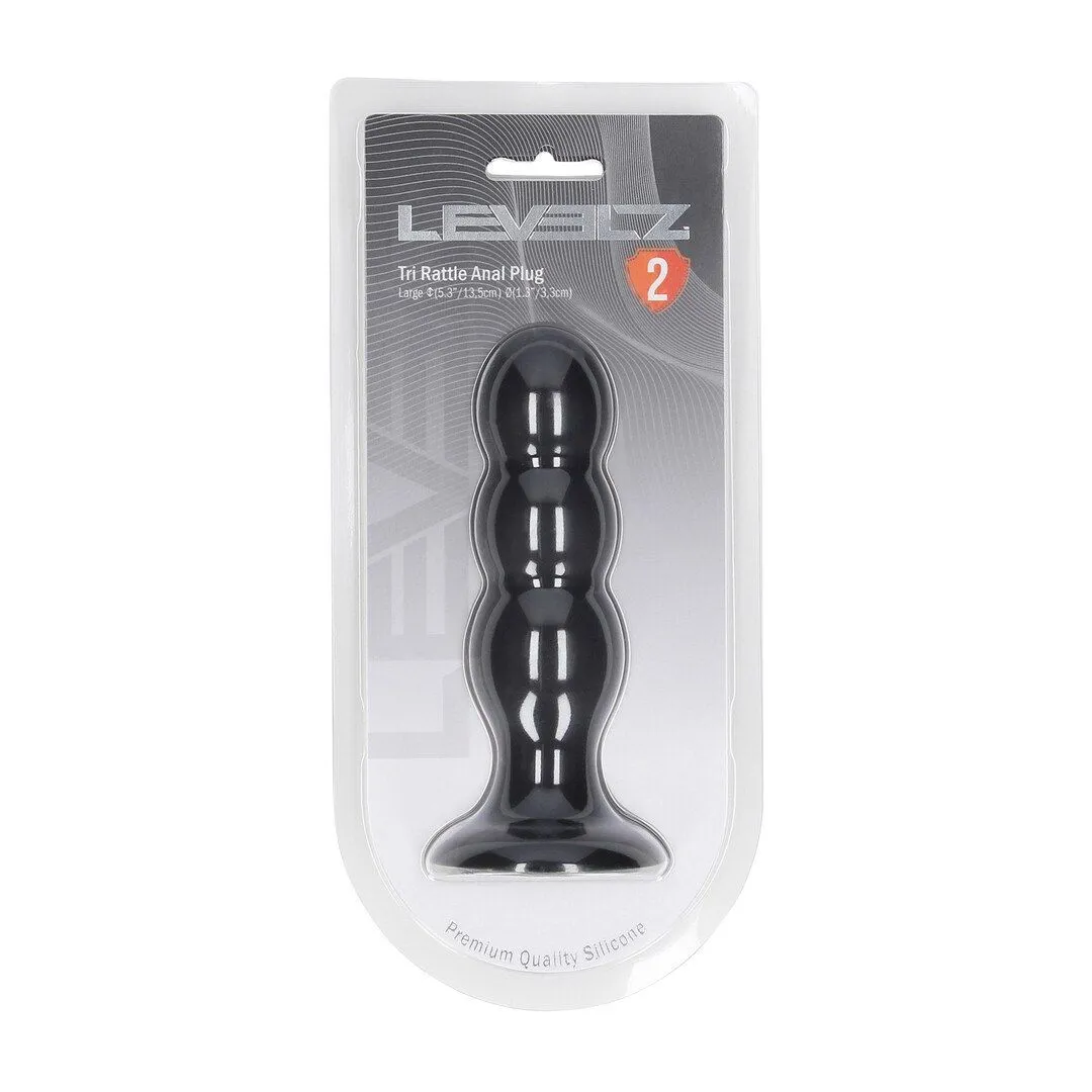 Анальна пробка Levelz Tri Rattle Liquid, 13.5 см (чорний)